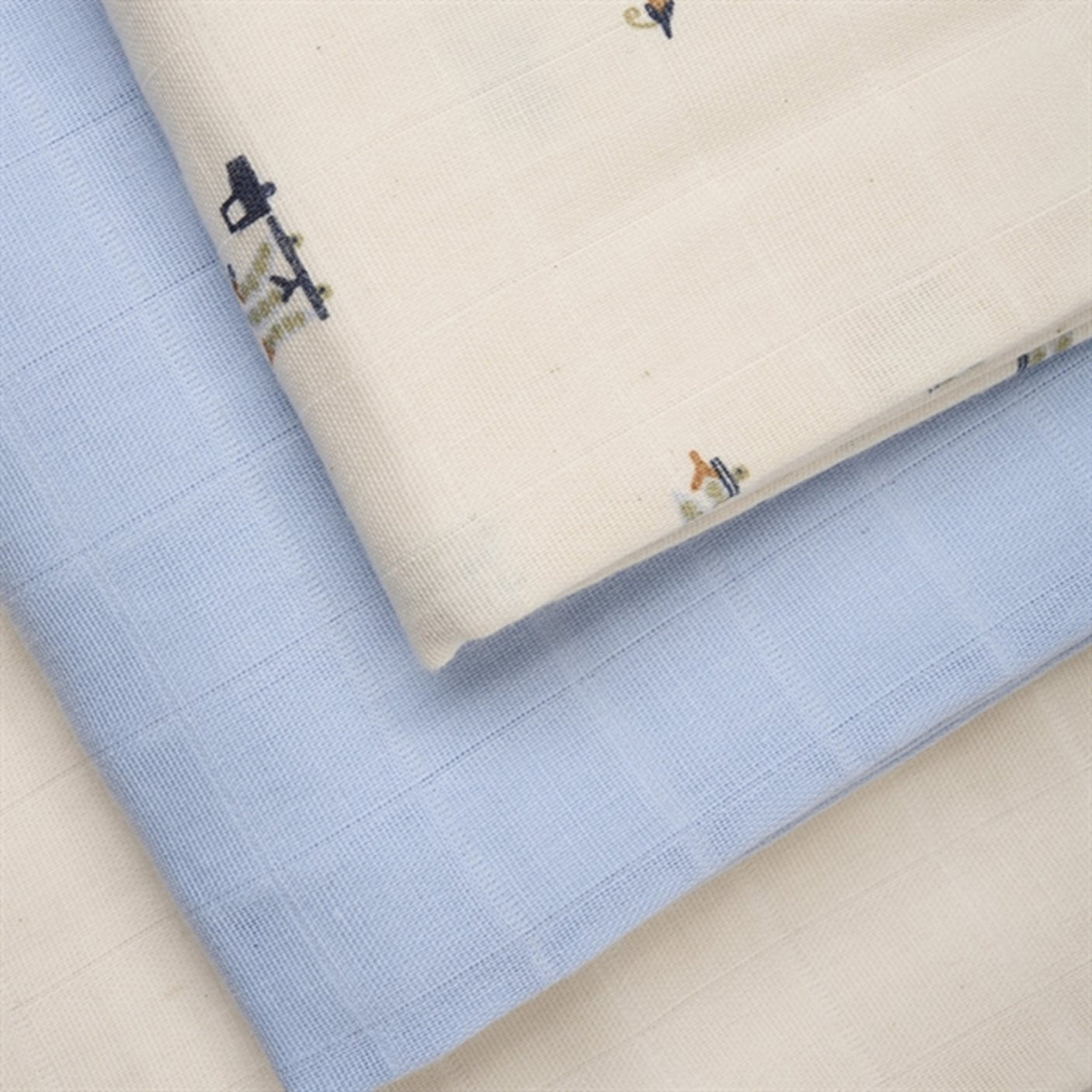 Pippi Organic Muslin Cloths 4-pack Celestial Blue