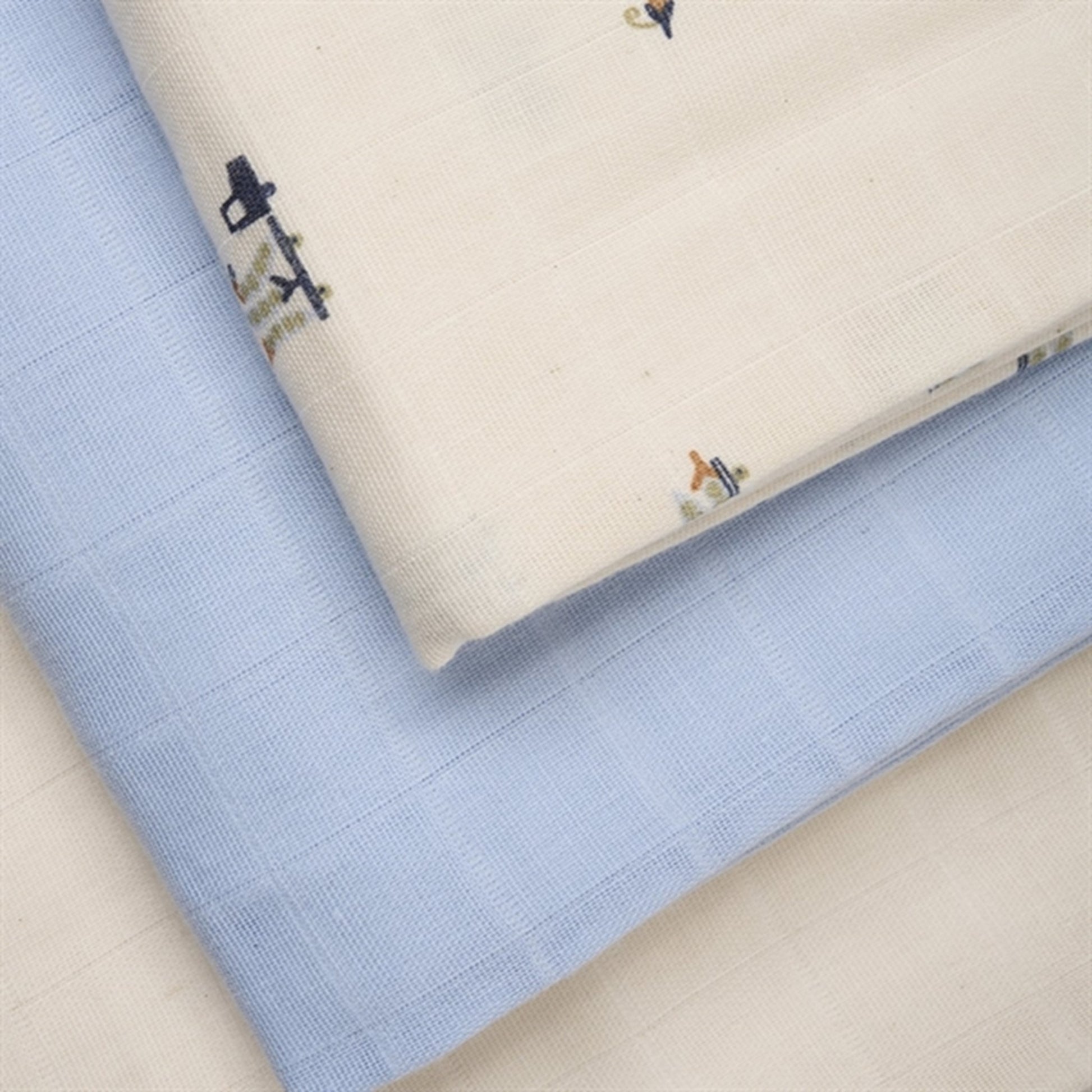 Pippi Organic Muslin Cloths 4-pack Celestial Blue