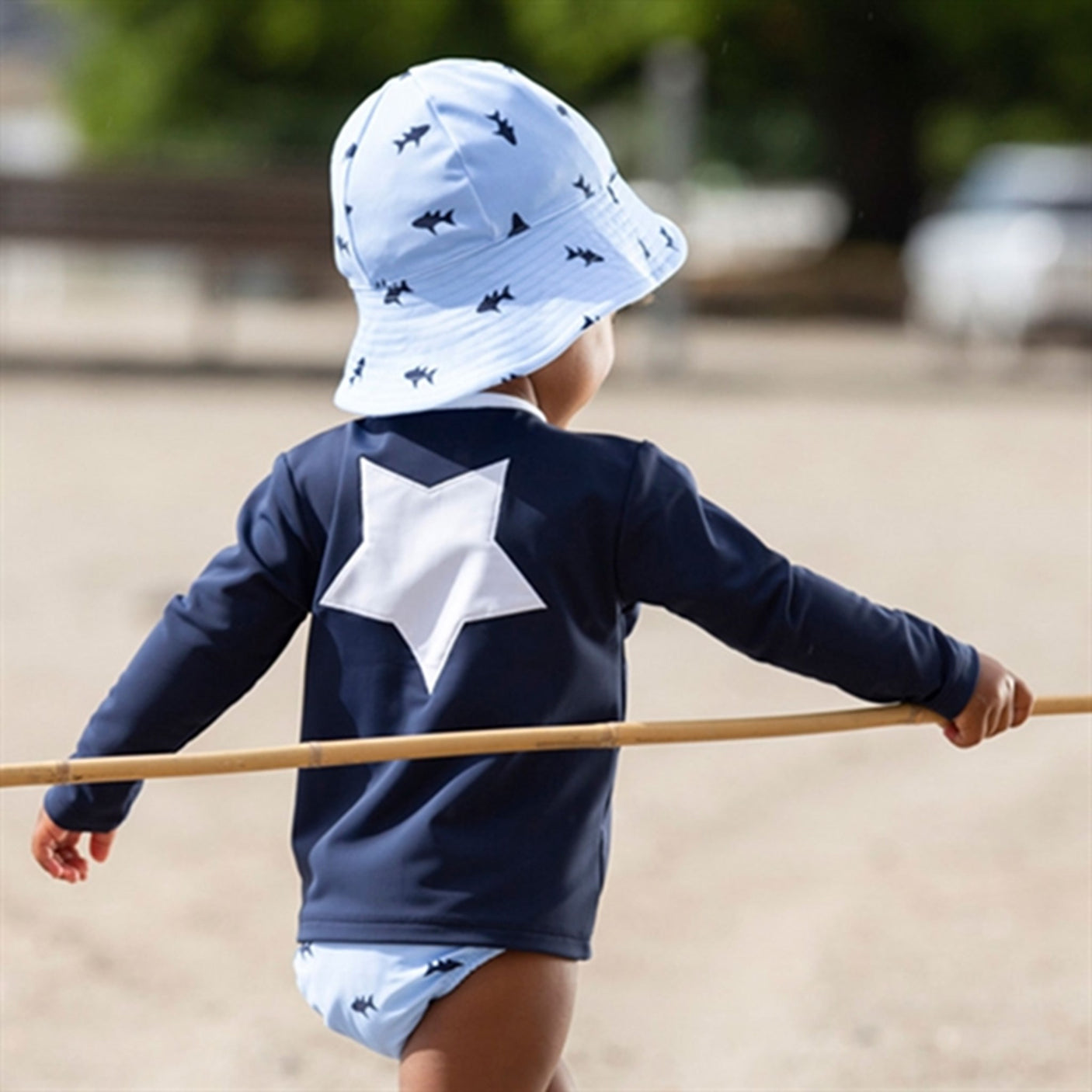 Petit Crabe Blue Etoile Star UV Shirt with Zipper