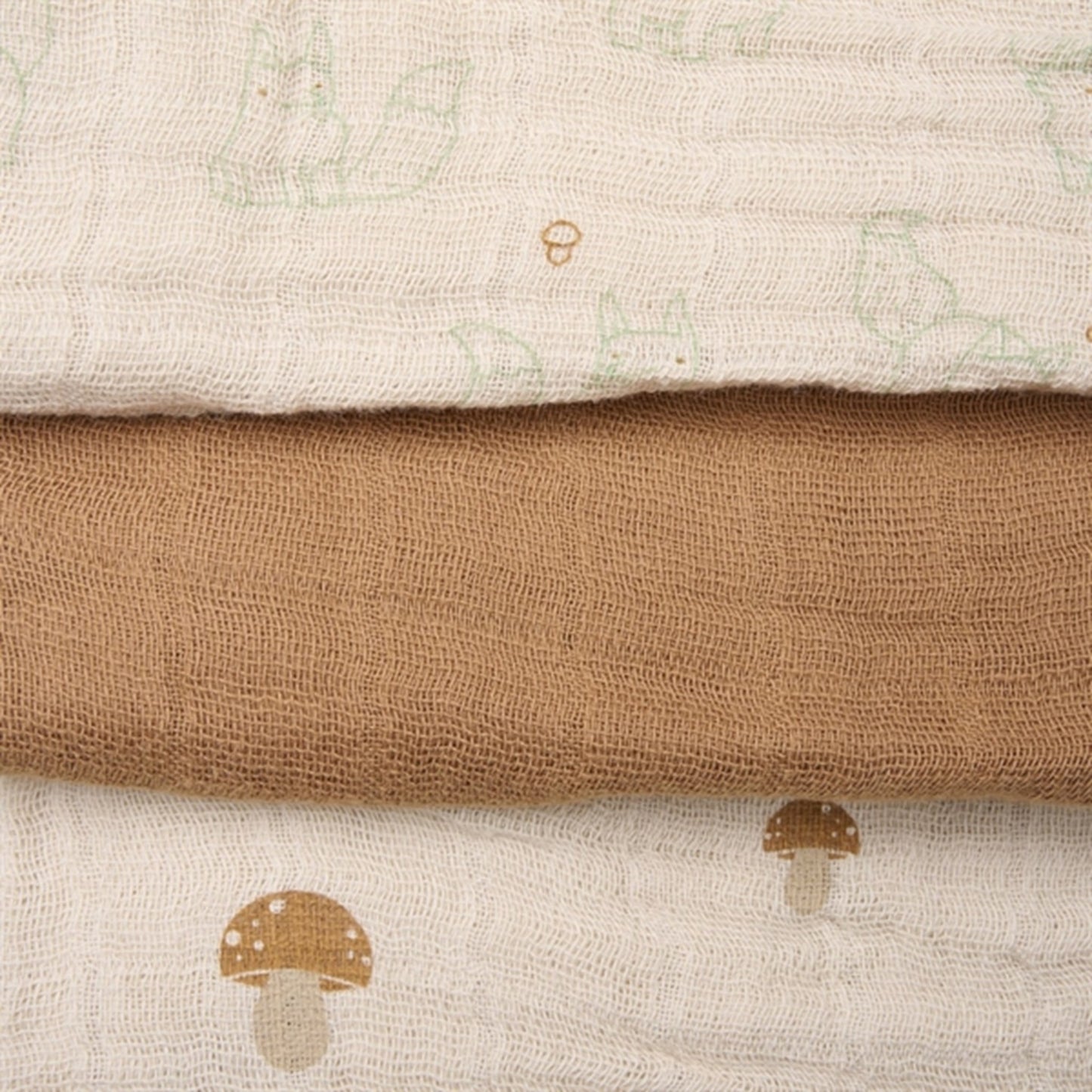 Pippi Organic Muslin Cloths 6-pack Almond