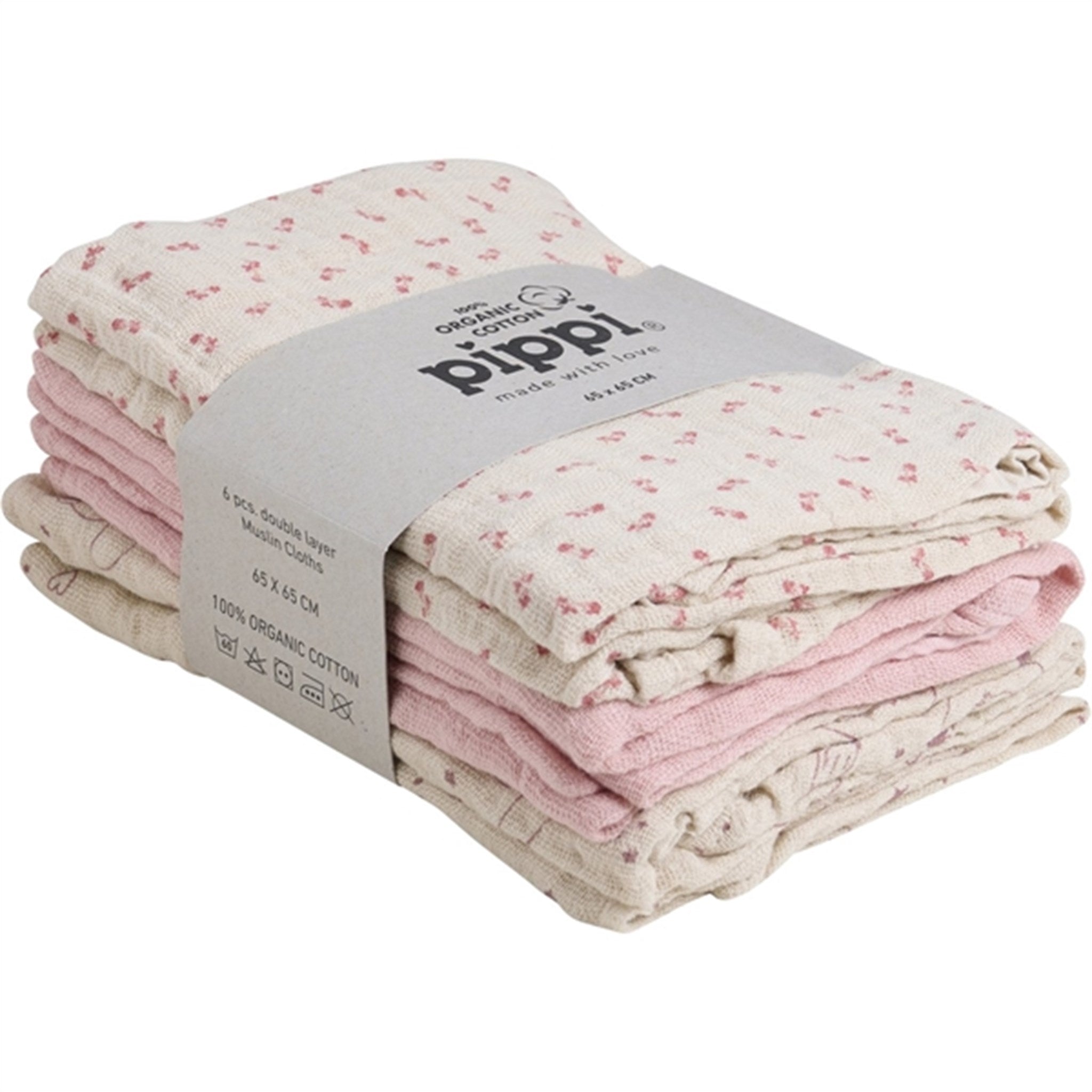 Pippi Organic Washcloth 6-pack Sheer Bliss
