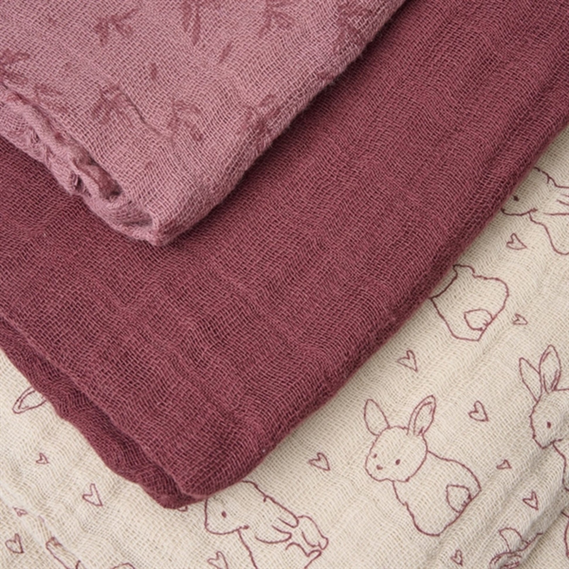 Pippi Organic Muslin Cloths 6-pack Old Rose