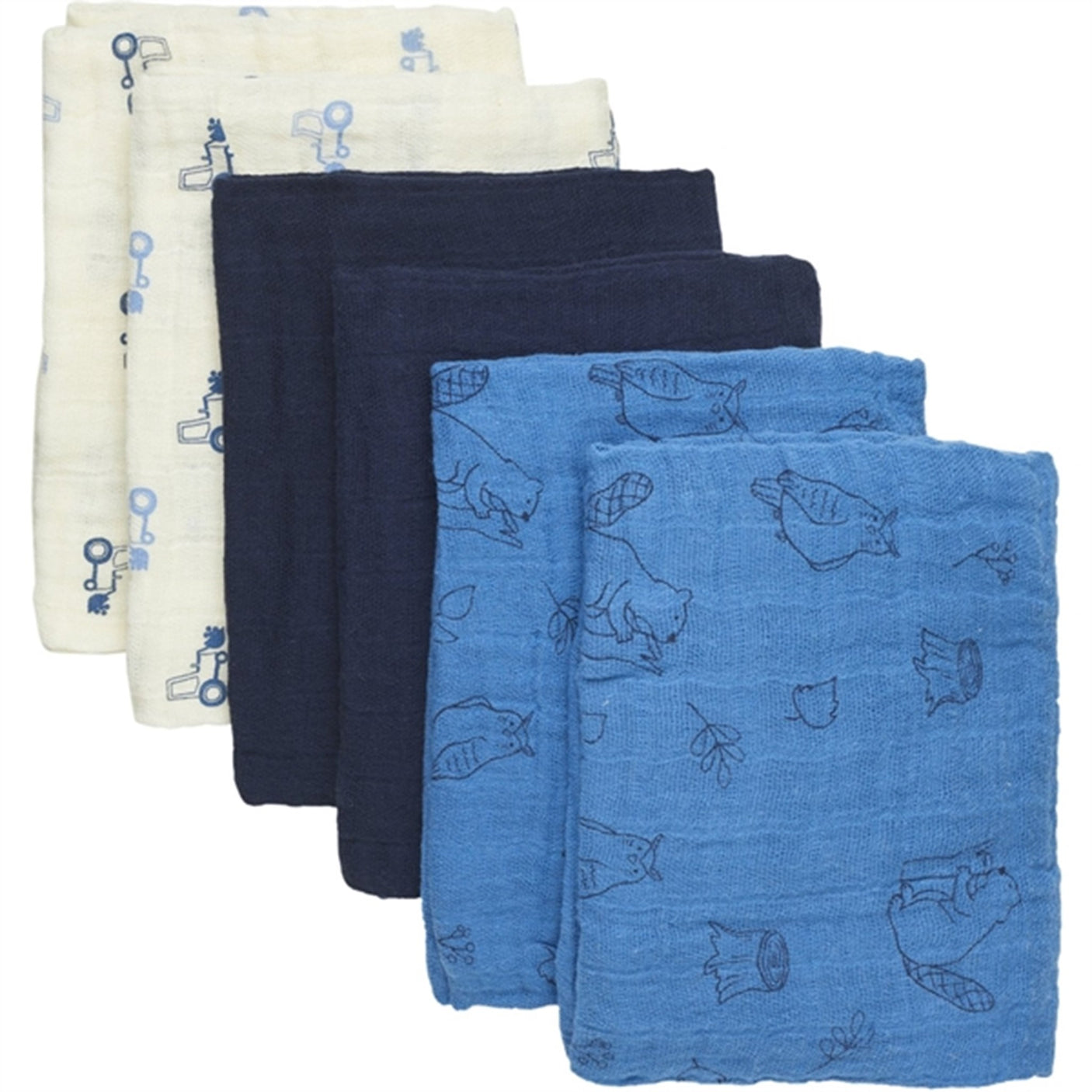 Pippi Organic Muslin Cloths 6-pack Dark Navy