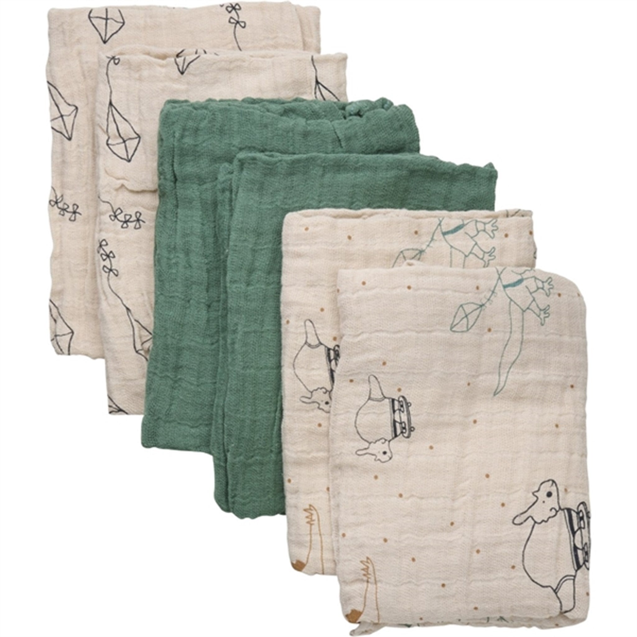 Pippi Organic Washcloth 6-pack Deep Lichen Green 3