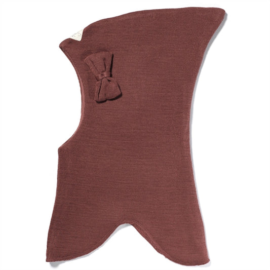 Racing Kids Top Balaclava Wool/Cotton w. Bow 3-layered Dark Rose