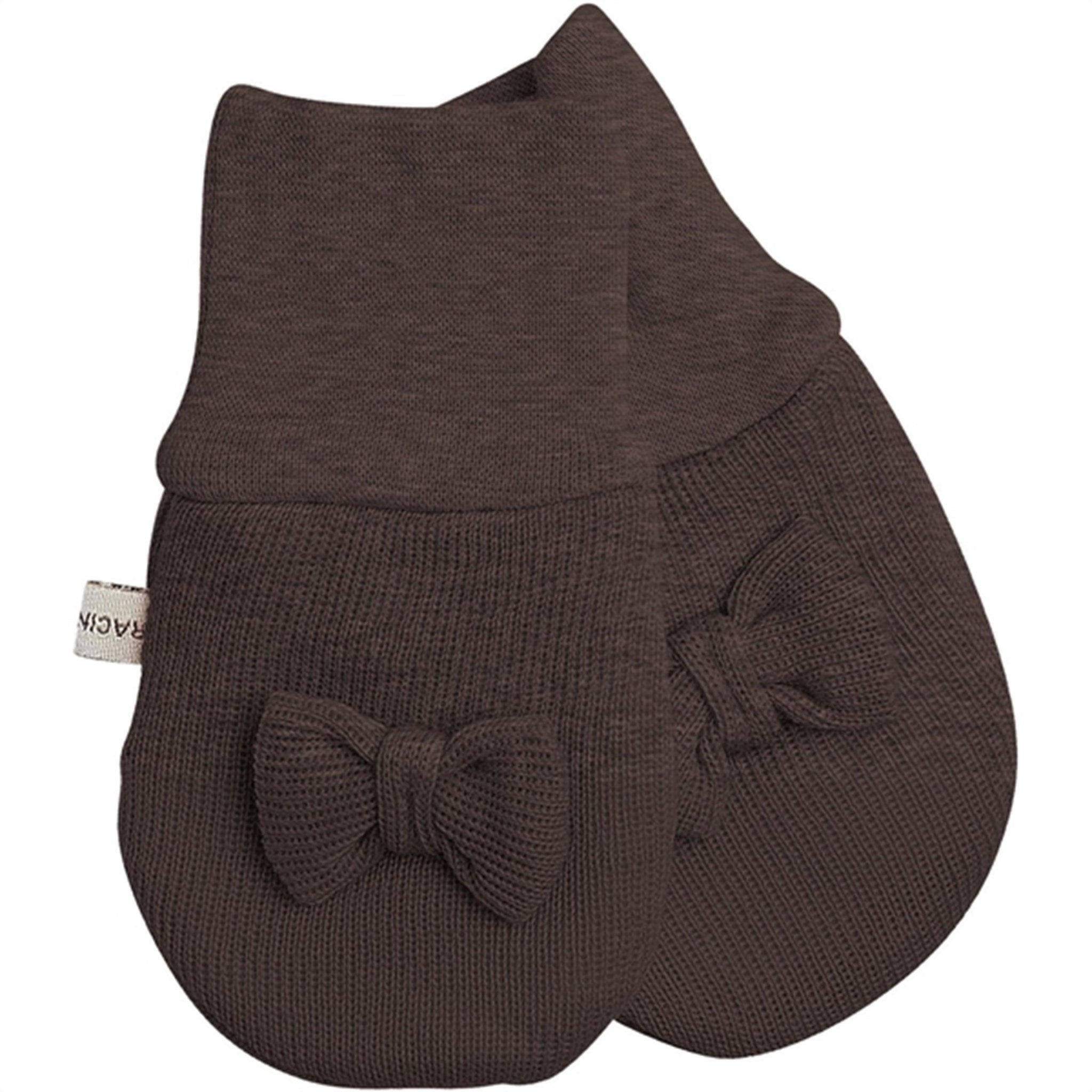 Racing Kids Baby Mittens without Thumb with Bow Chocolateel