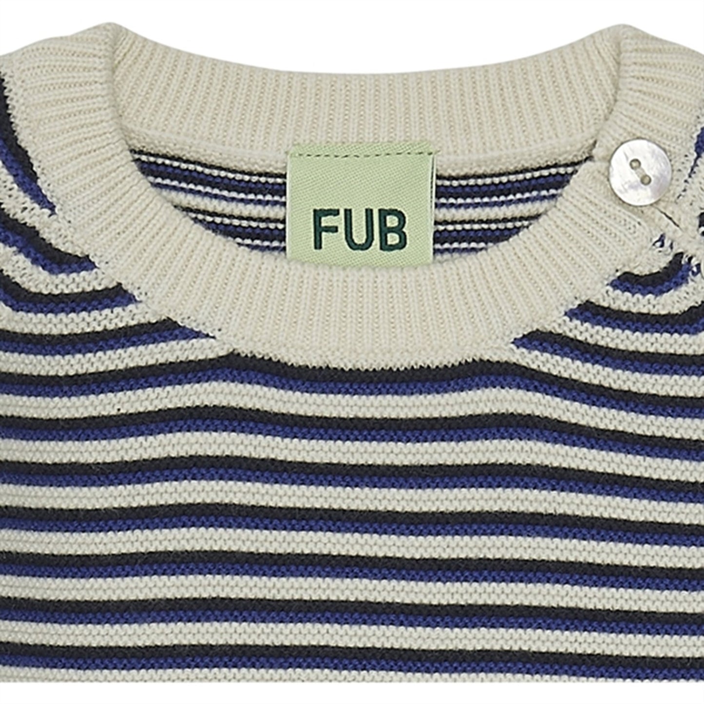 FUB Baby Purlrib Blouse Ecru/Cobolt/Dark Navy