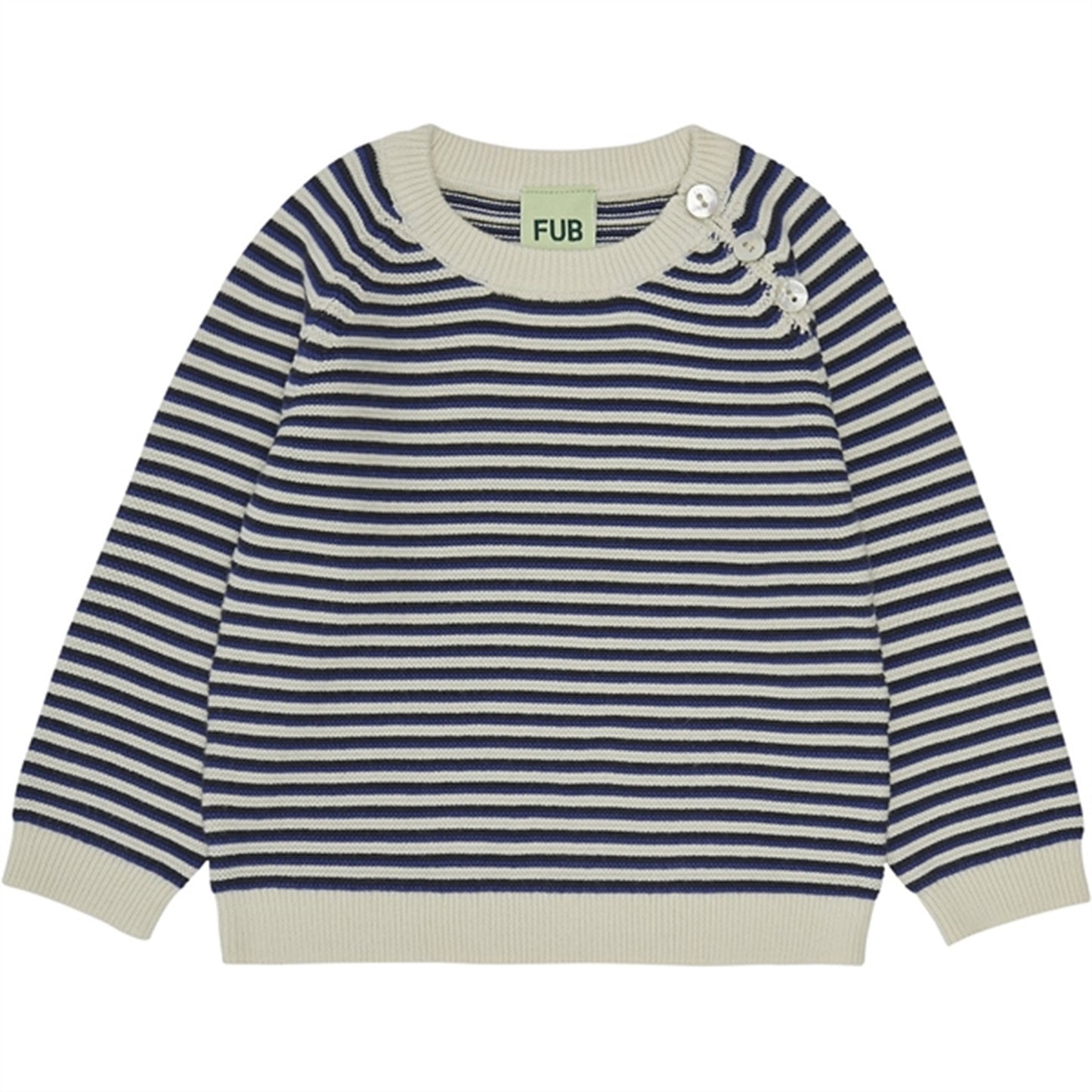 FUB Baby Purlrib Blouse Ecru/Cobolt/Dark Navy
