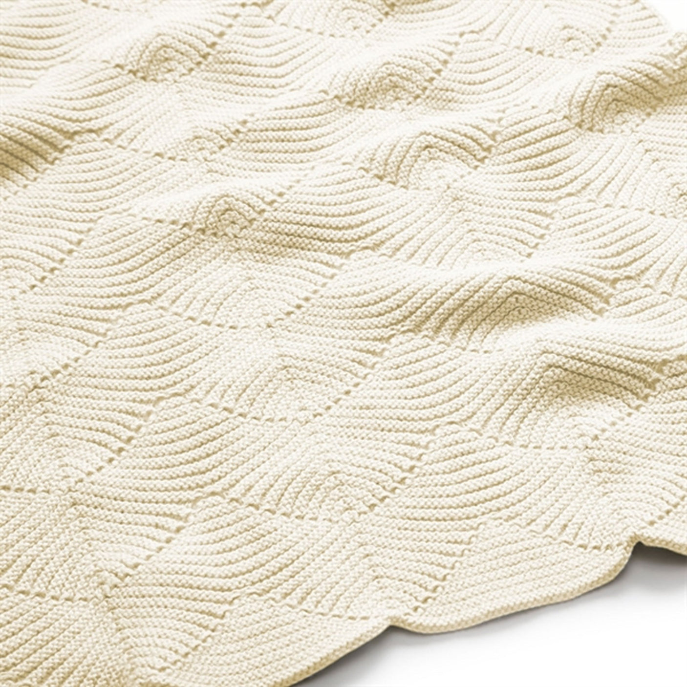Cam Cam Copenhagen Baby Scallop Knit Blanket Natural