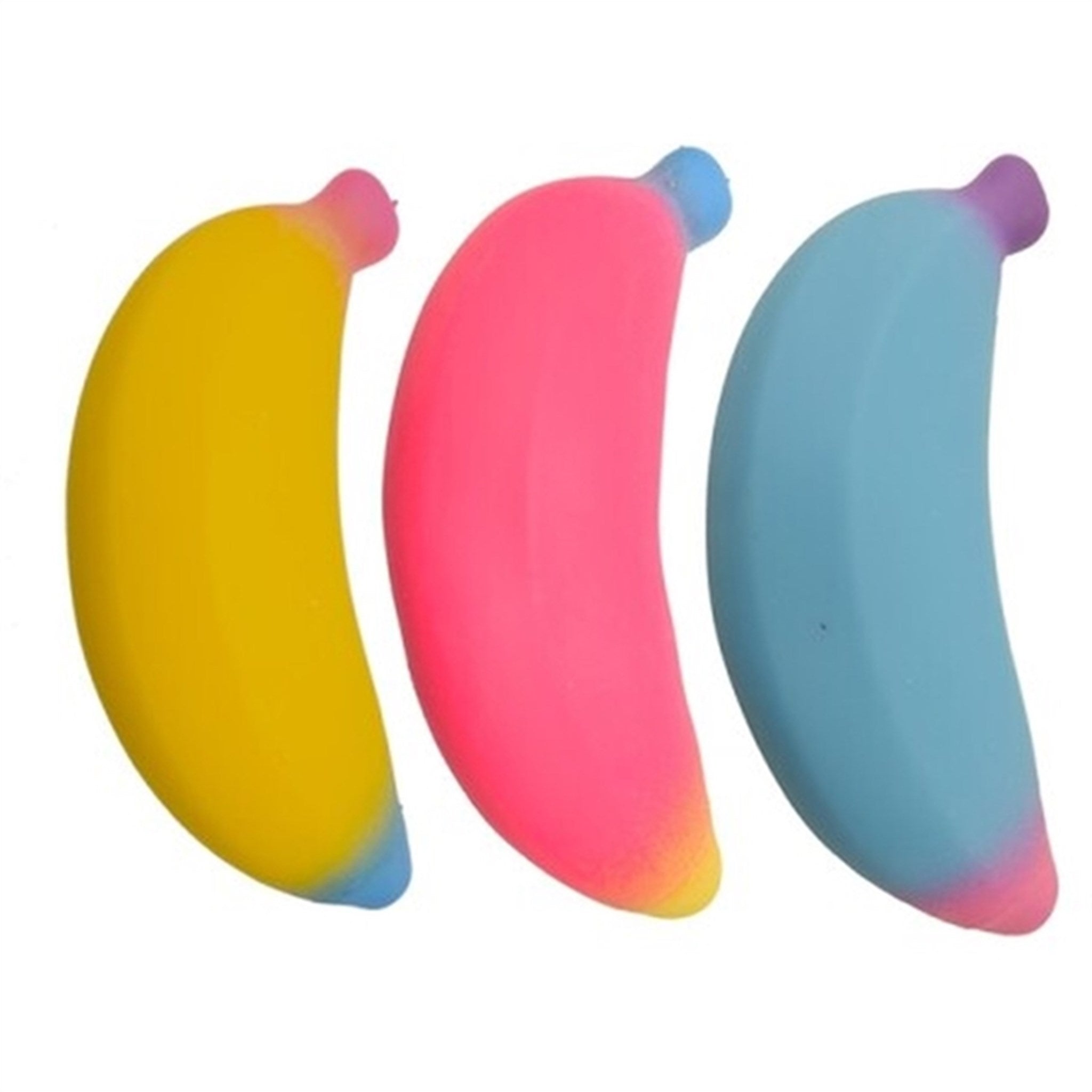 Pocket Money Fidget Banana Super Stretchable Rainbow Colored 14 cm Blue