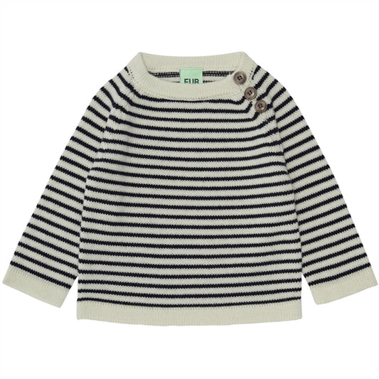 FUB Baby Sweater Ecru/Dark Navy