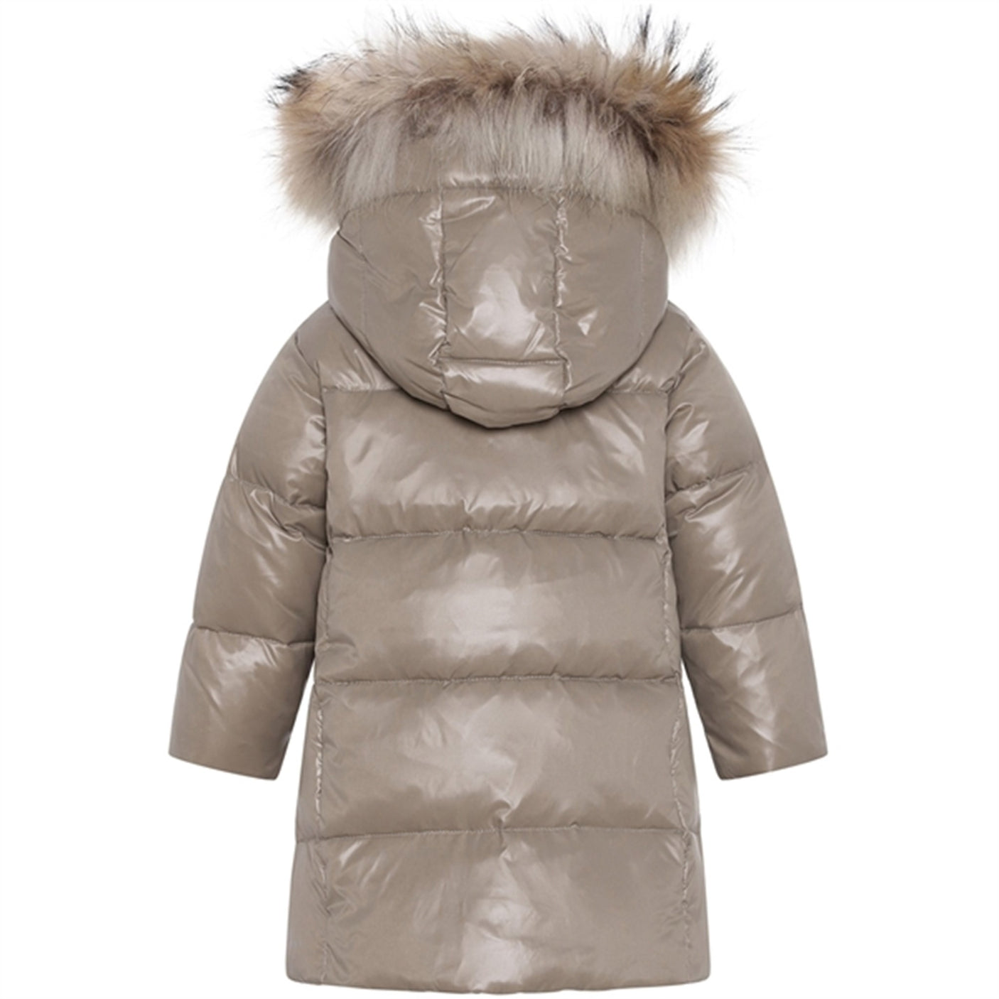 Ver de Terre Featherlight Baby Girls Dunfrakke m. Pels Caramel 2