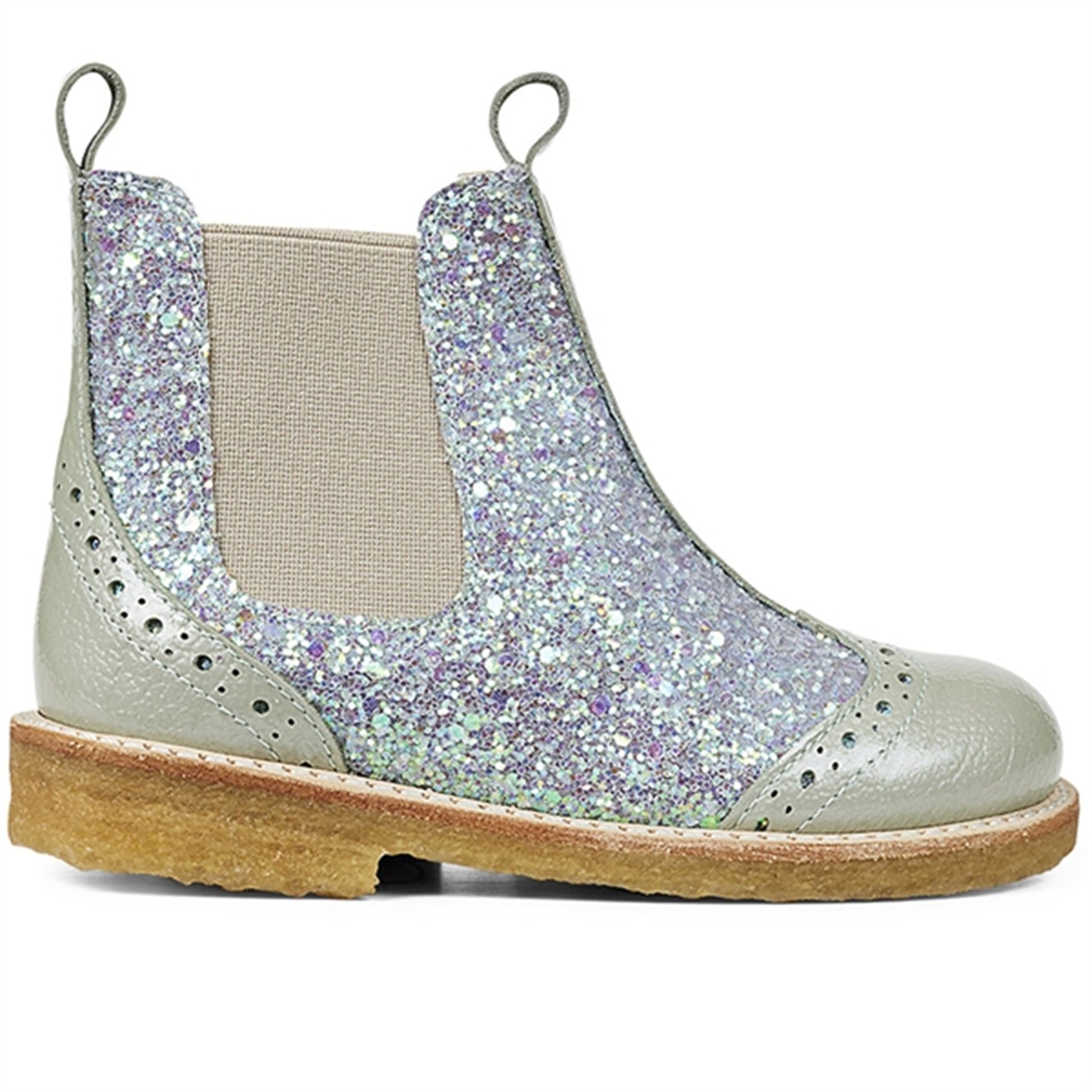 Angulus Chelsea Støvlet W. Elastic Band Mint/Mint Glitter/Beige