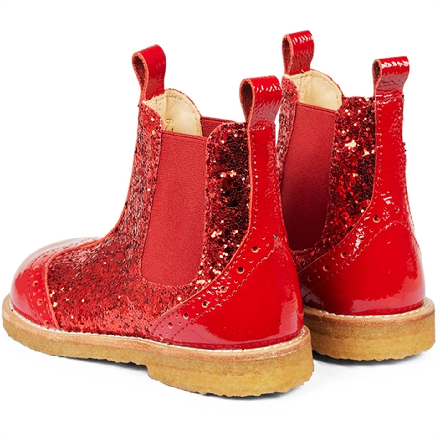 Angulus Chelsea Boots With Glitter Red/Red/Red Elastic