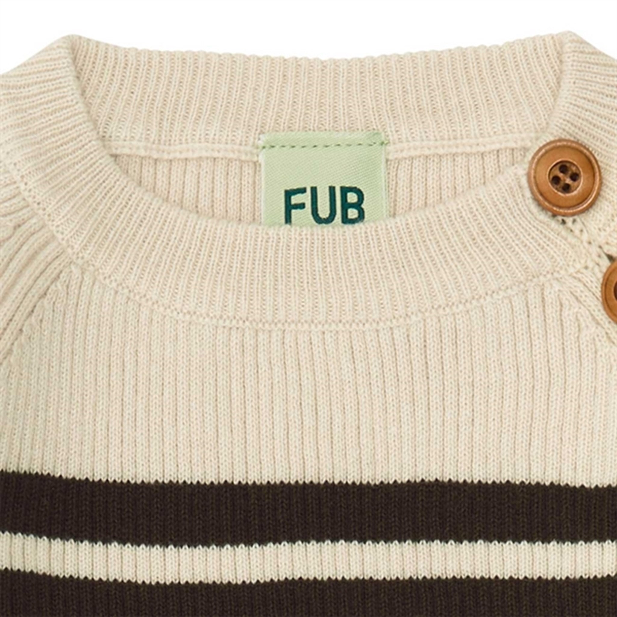 FUB Baby Sweater Ecru/Chocolate 2