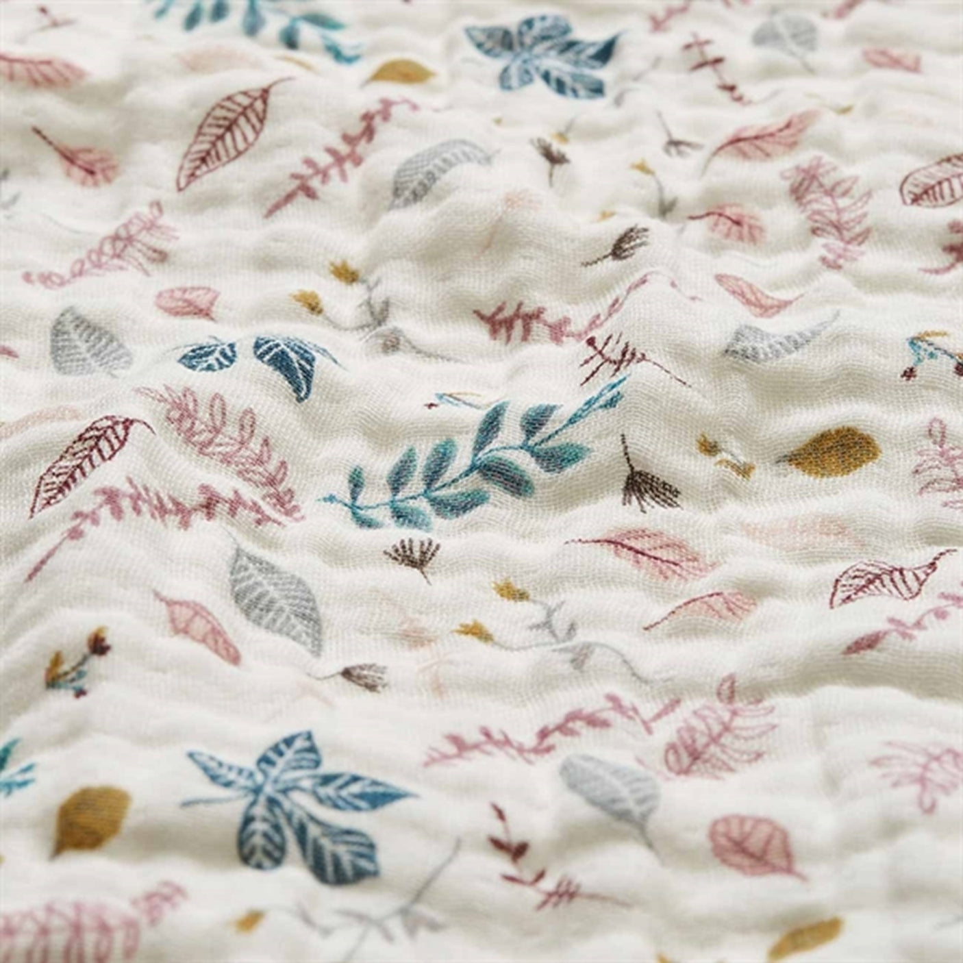 Cam Cam Copenhagen Baby Muslin Blanket Pressed Leaves Rose