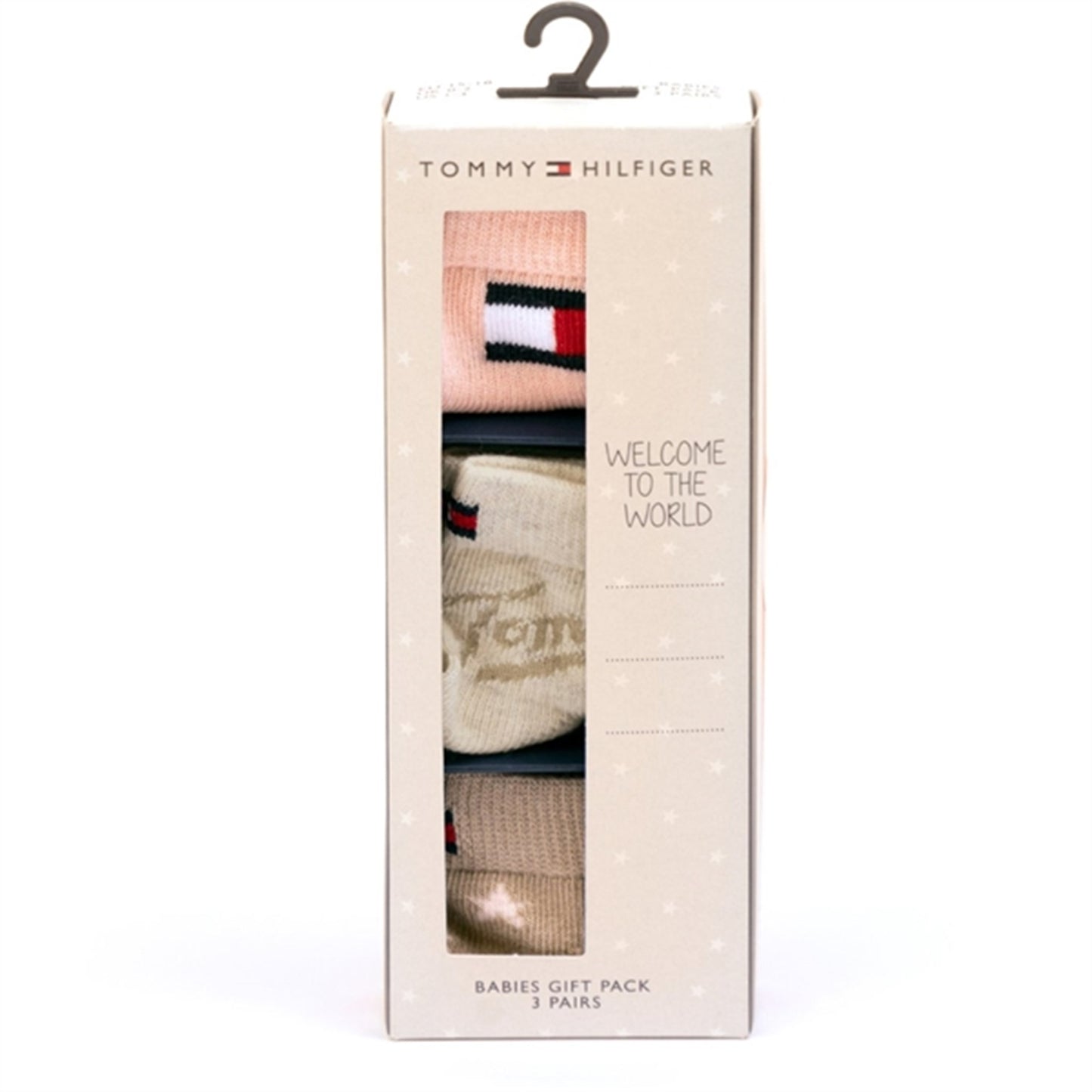 Tommy Hilfiger Baby Iconic Socks 3-Pack Giftbox Pink Combo