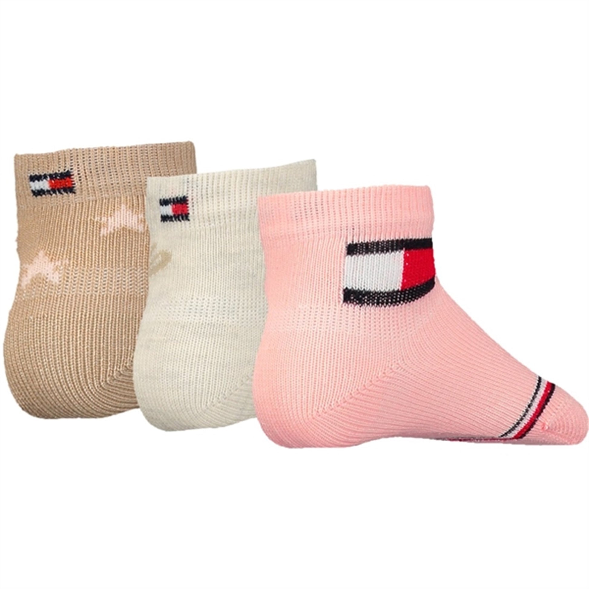 Tommy Hilfiger Baby Iconic Socks 3-Pack Giftbox Pink Combo