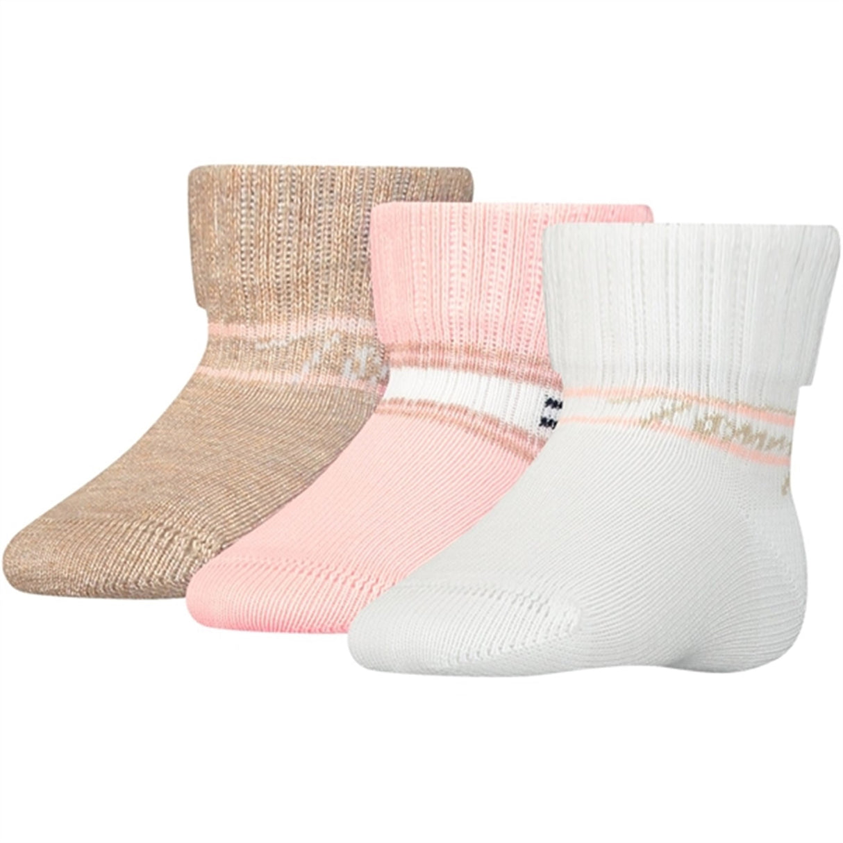 Tommy Hilfiger Baby Newborn Strømper 3-Pak Giftbox Pink Combo