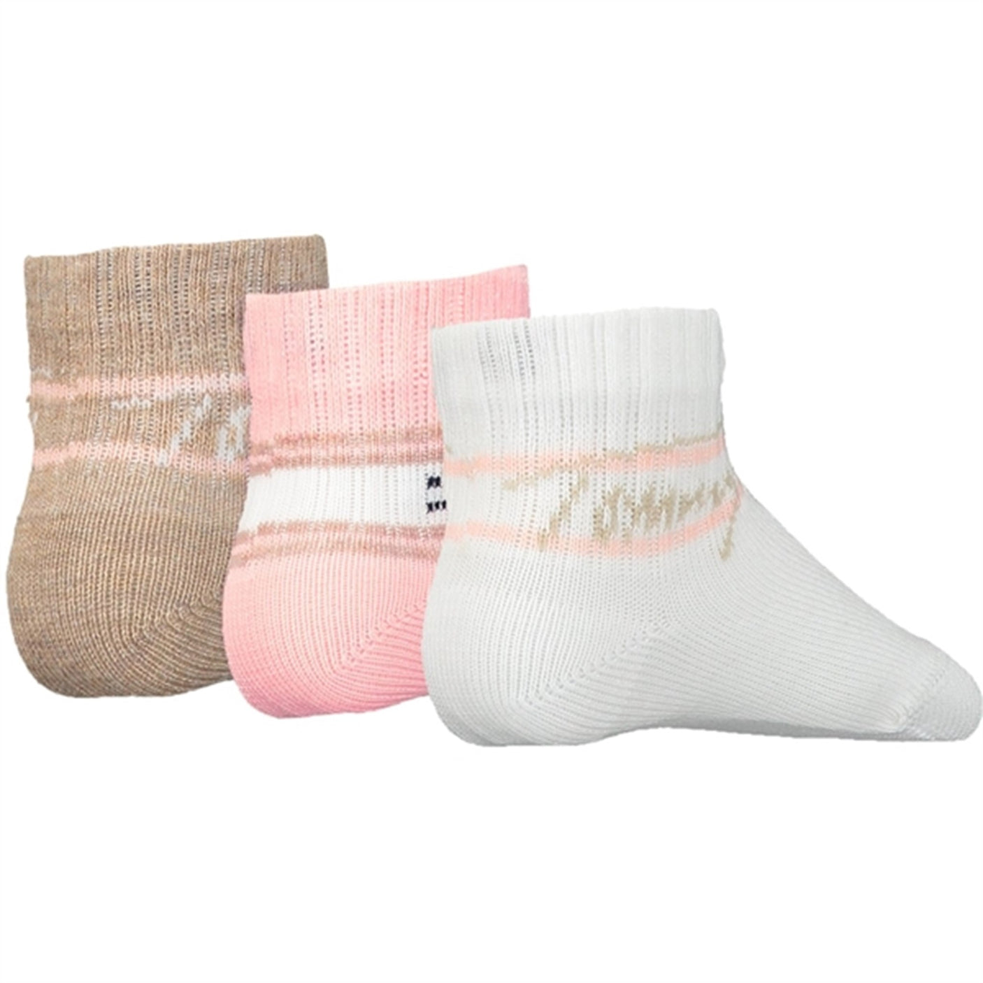 Tommy Hilfiger Baby Newborn Strømper 3-Pak Giftbox Pink Combo