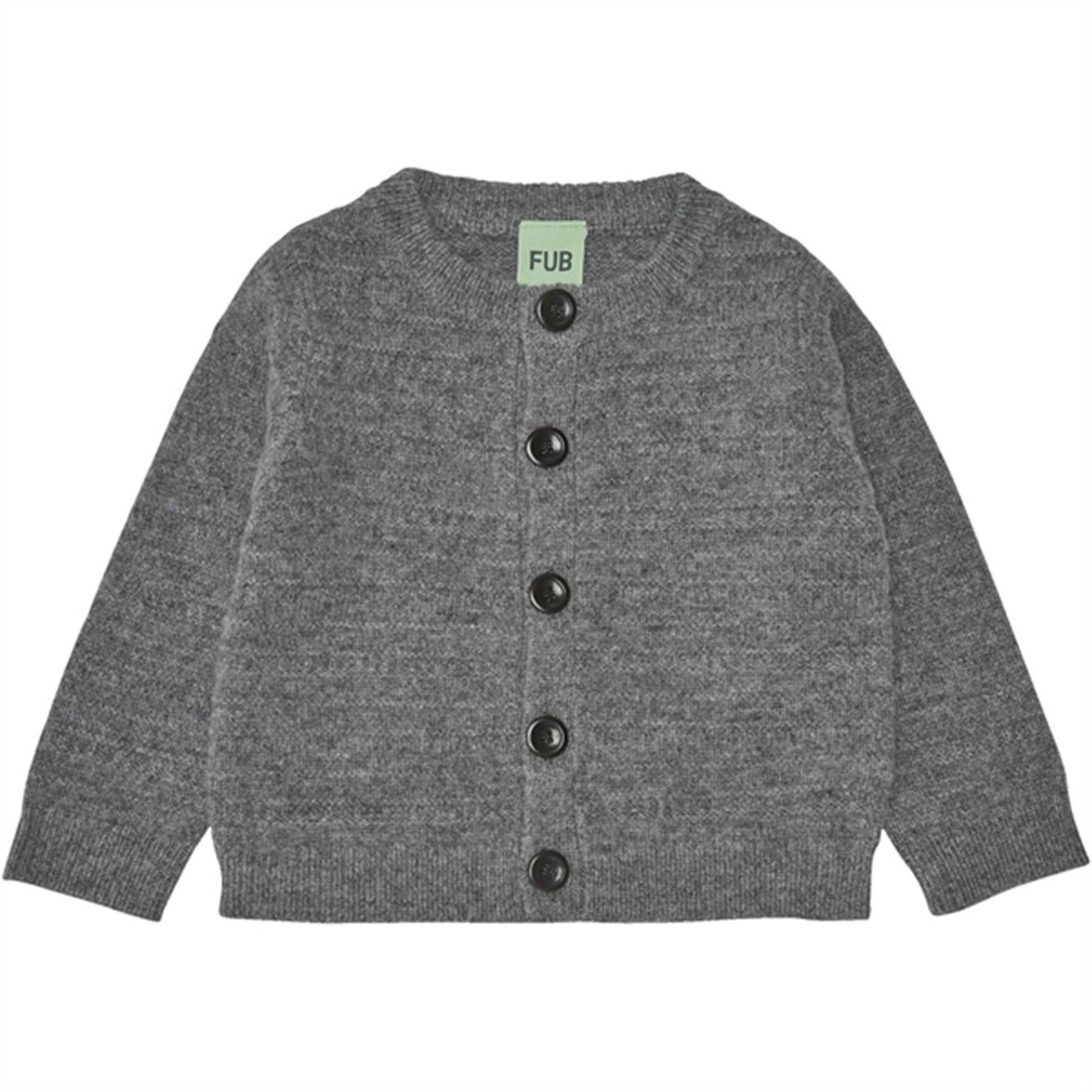 FUB Baby Lamb Wool Cardigan Charcoal Melange