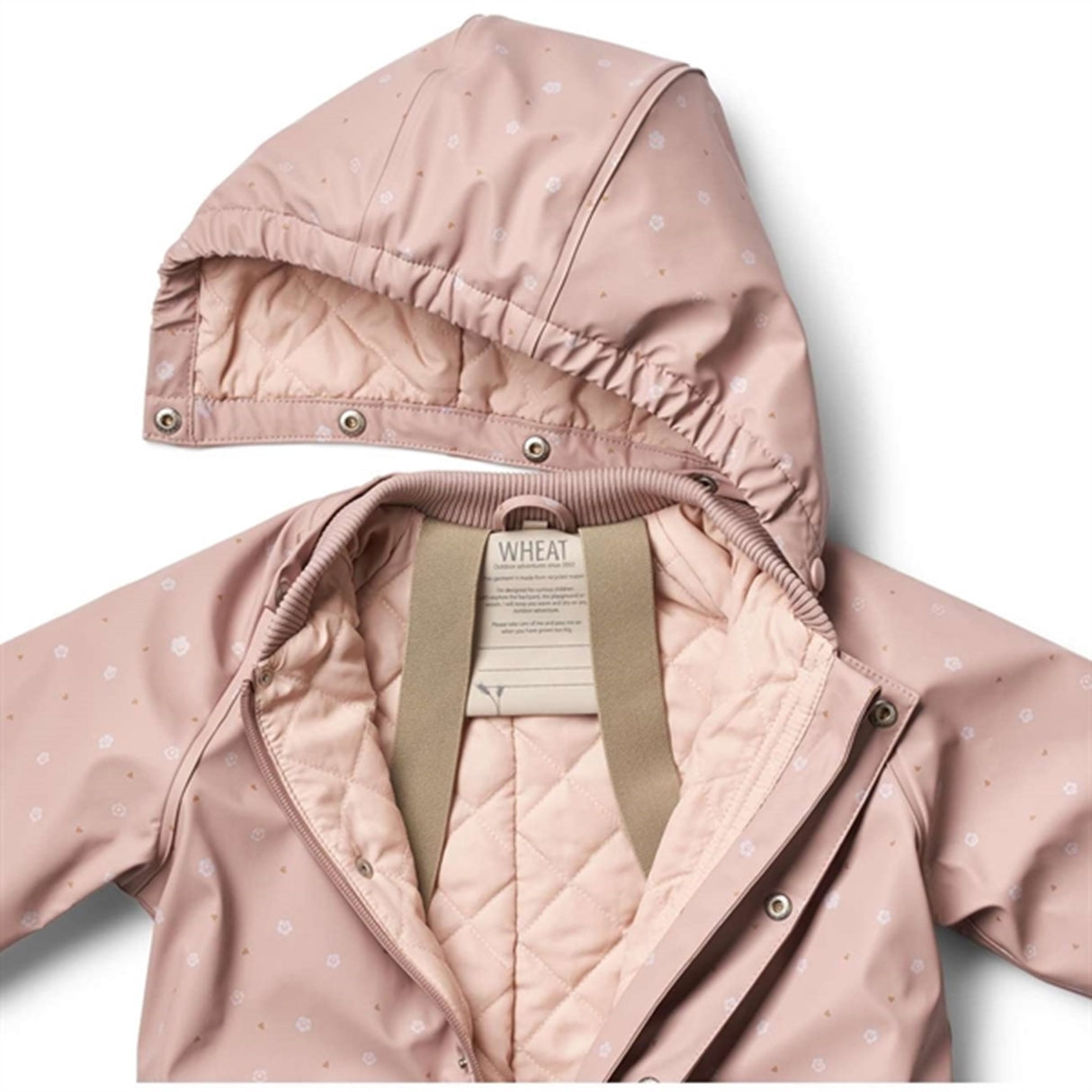 Wheat Rainsuit Aiko Thermo Powder Rose Flowers