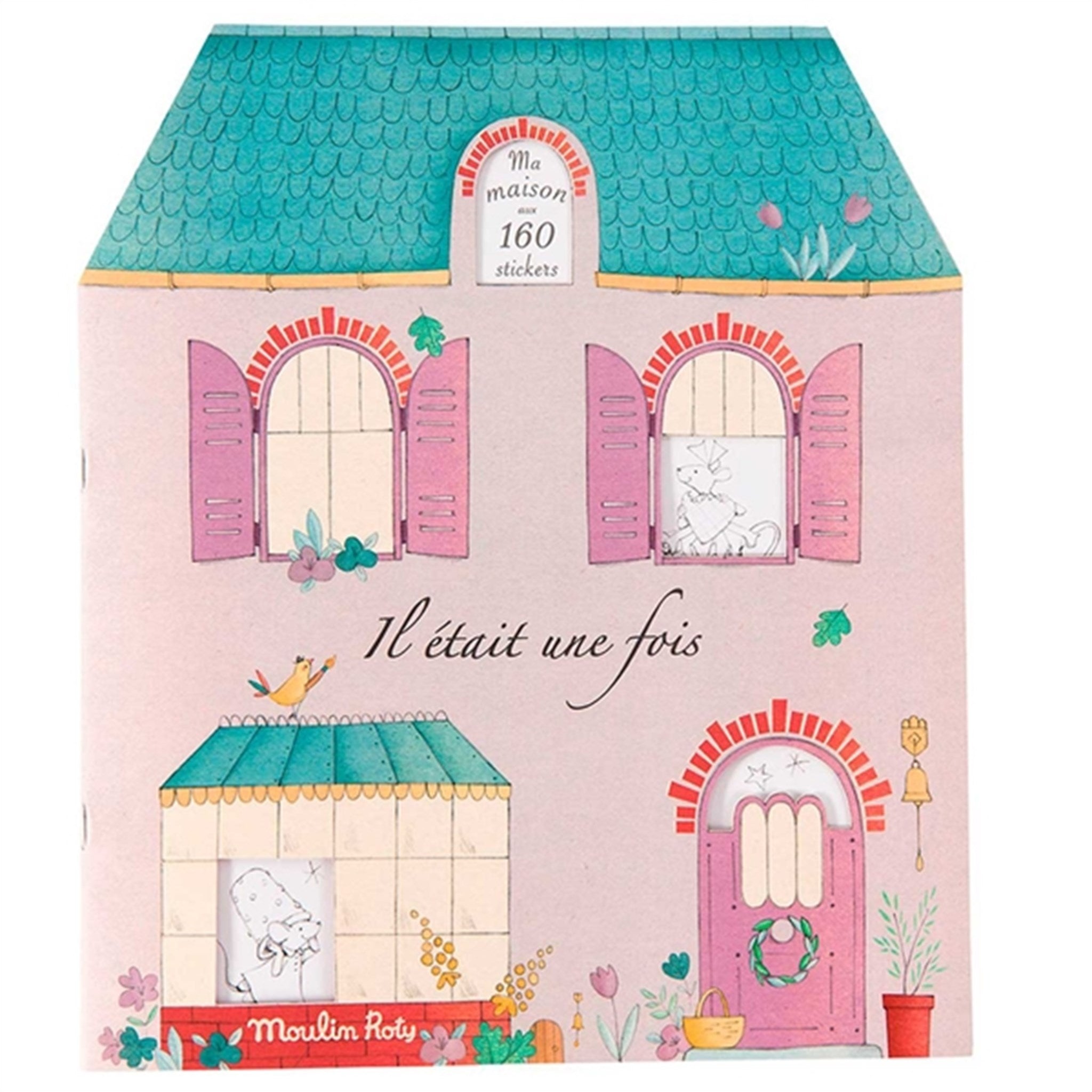 Moulin Roty Coloring Book With 160 Stickers - House