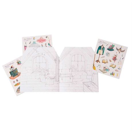 Moulin Roty Coloring Book With 160 Stickers - House
