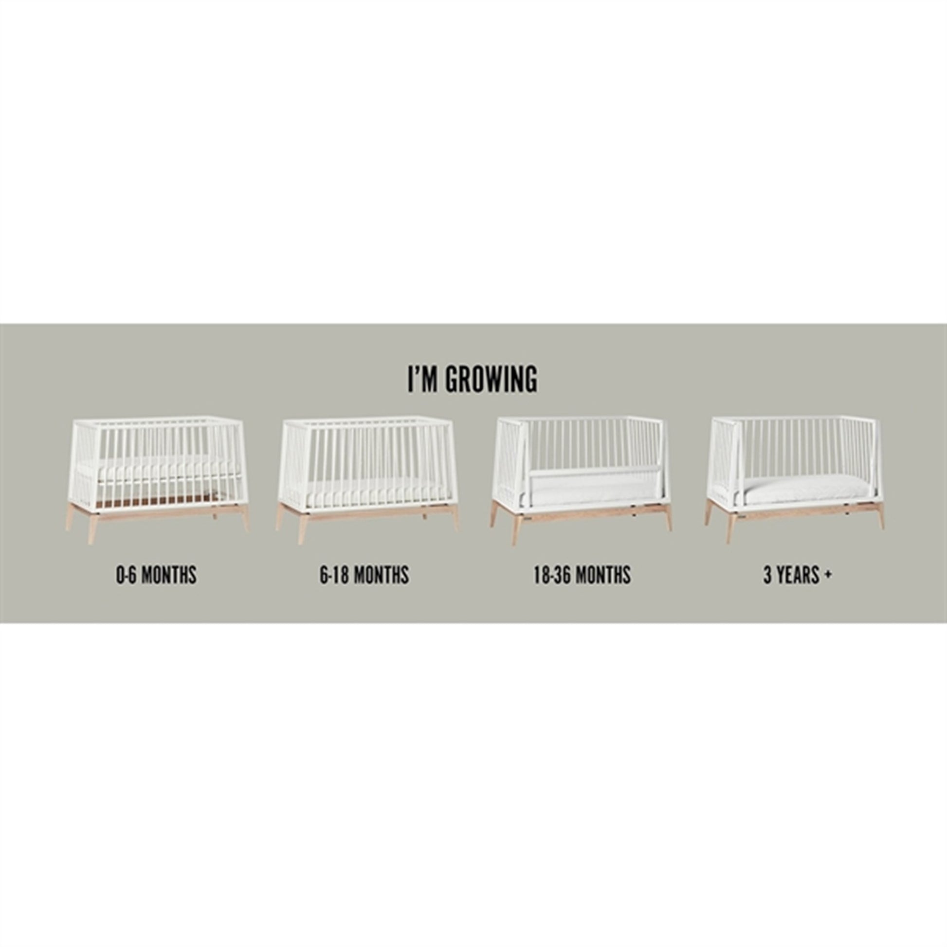 Leander Luna™ Baby Bed White/Oak