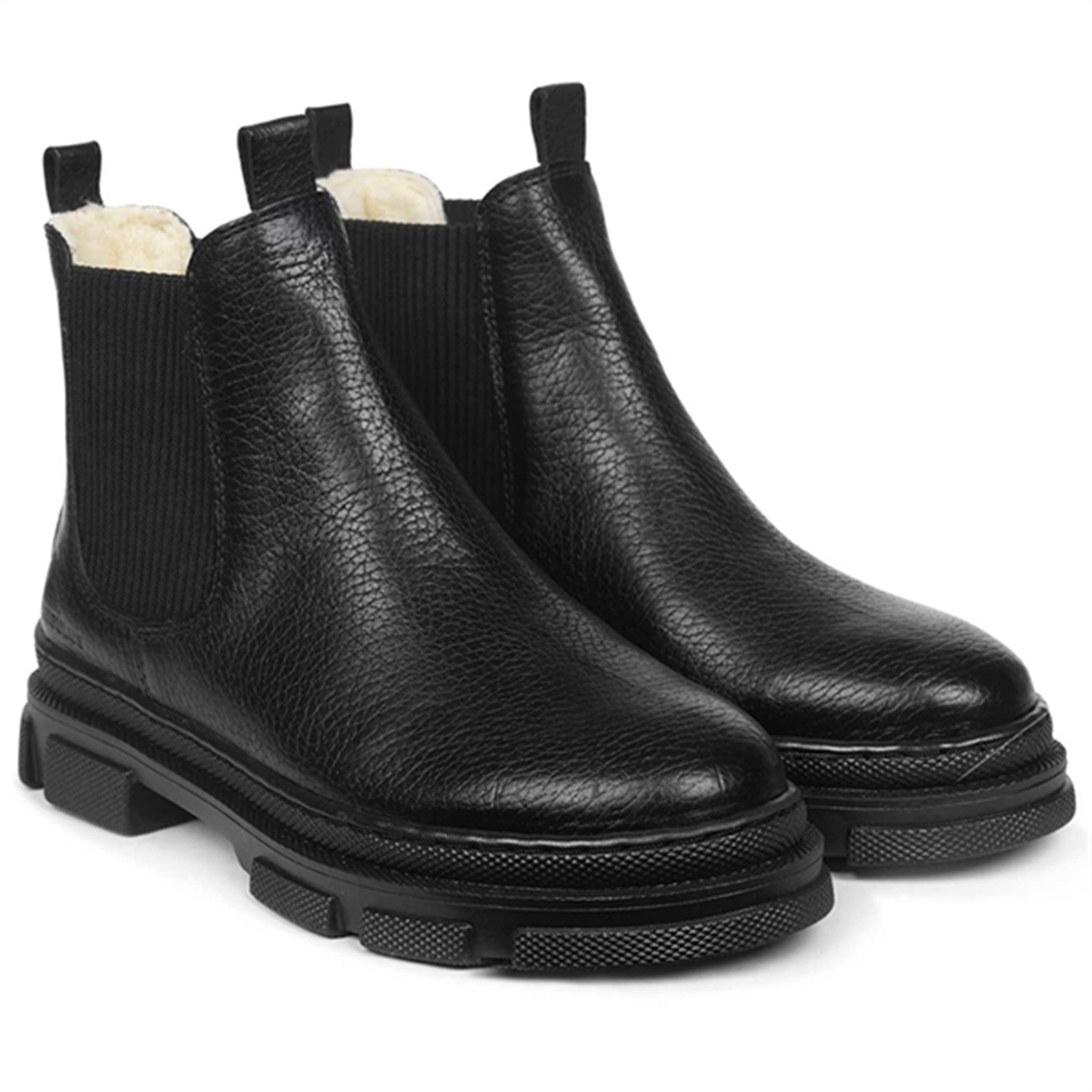 Angulus Boots w. Elastic And Wool Black 7202-401-0334-2504