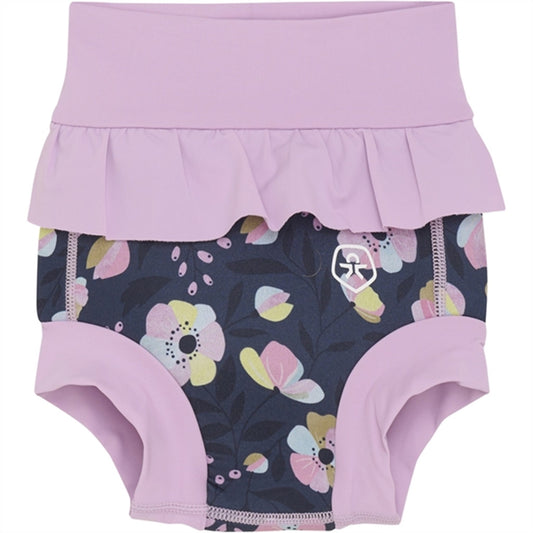 Color Kids Swim Trunks with Frill Flower AOP Lavender Mist