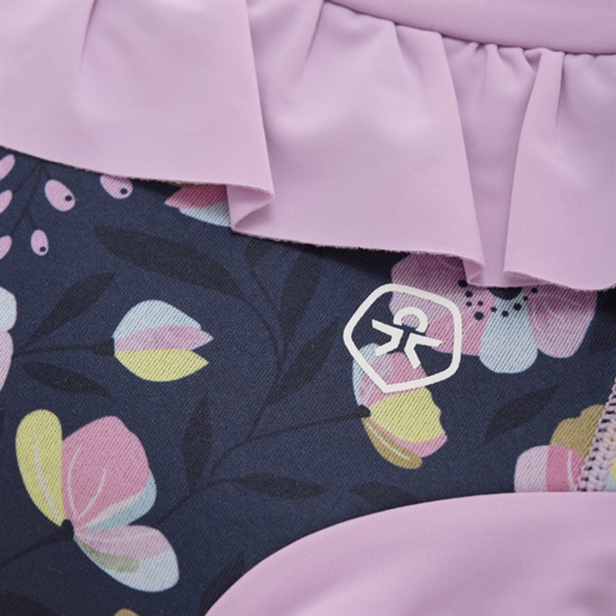Color Kids Swim Trunks with Frill Flower AOP Lavender Mist
