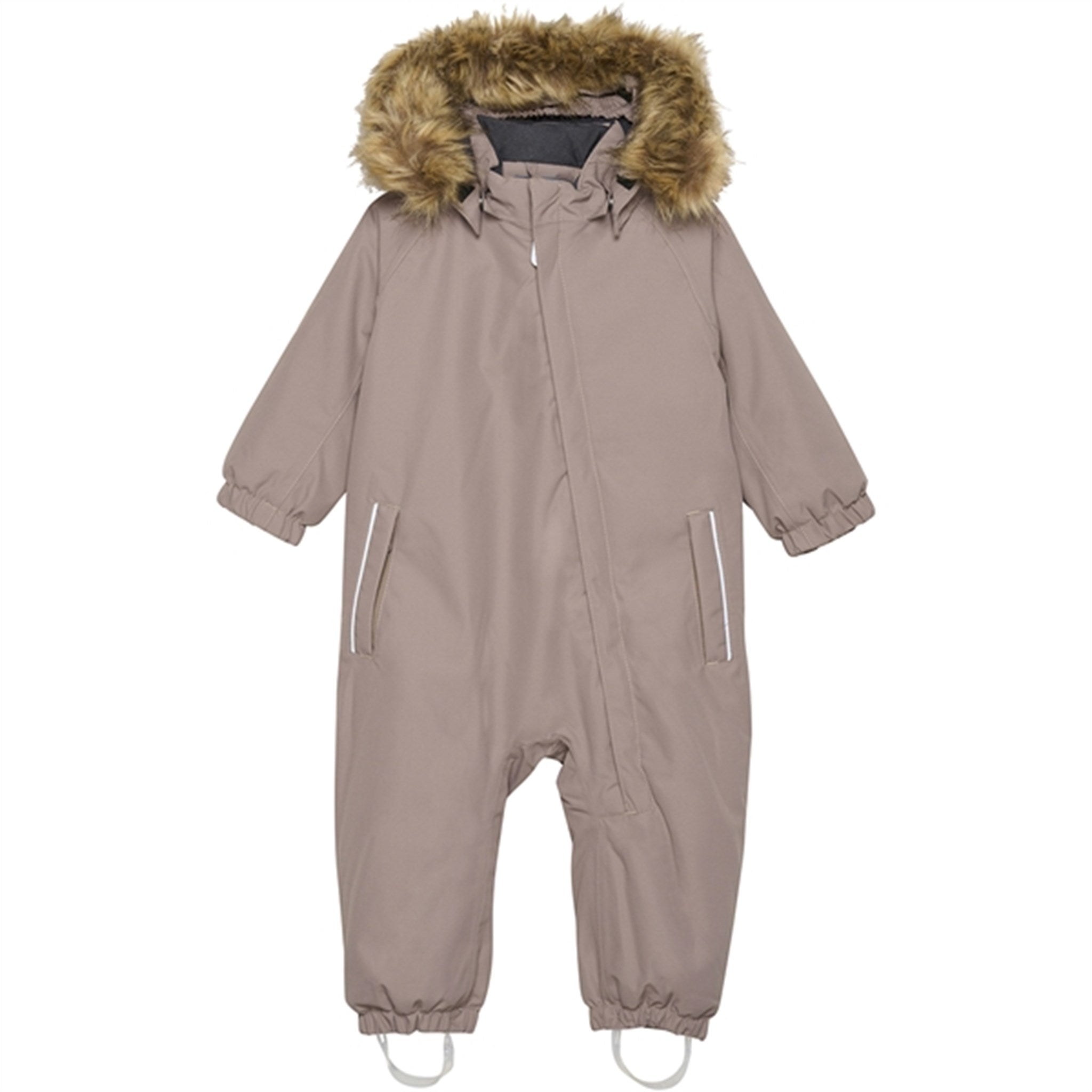 Color Kids Coverall w. Faux Fur Fossil