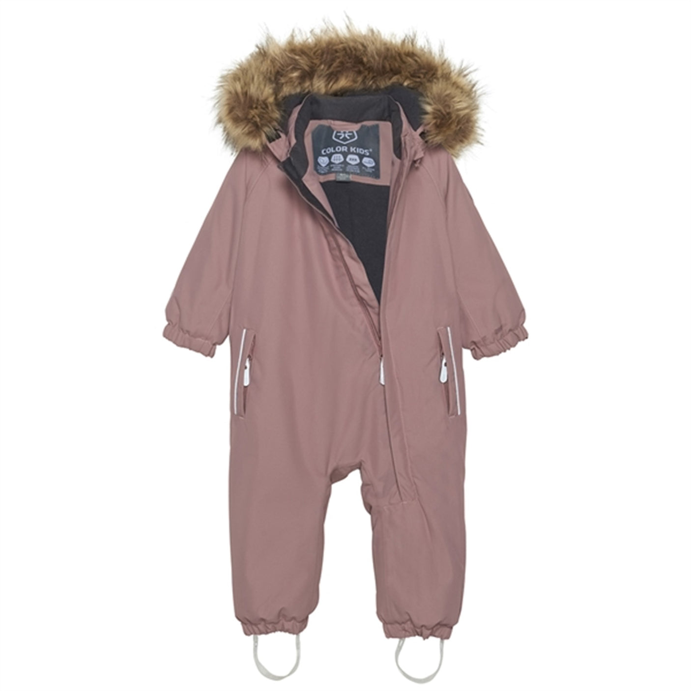 Color Kids Coverall w. Faux Fur Burlwood
