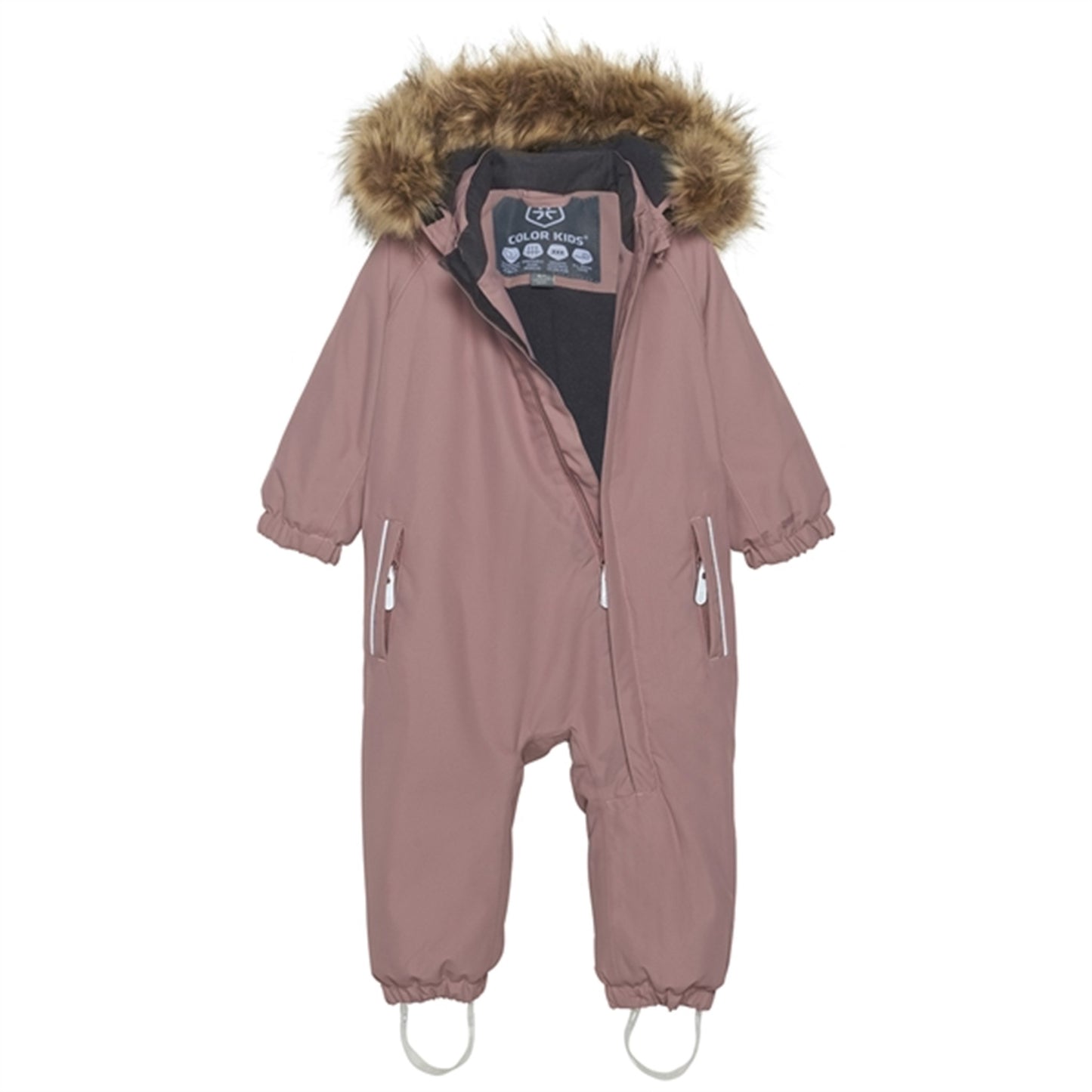 Color Kids Coverall w. Faux Fur Burlwood