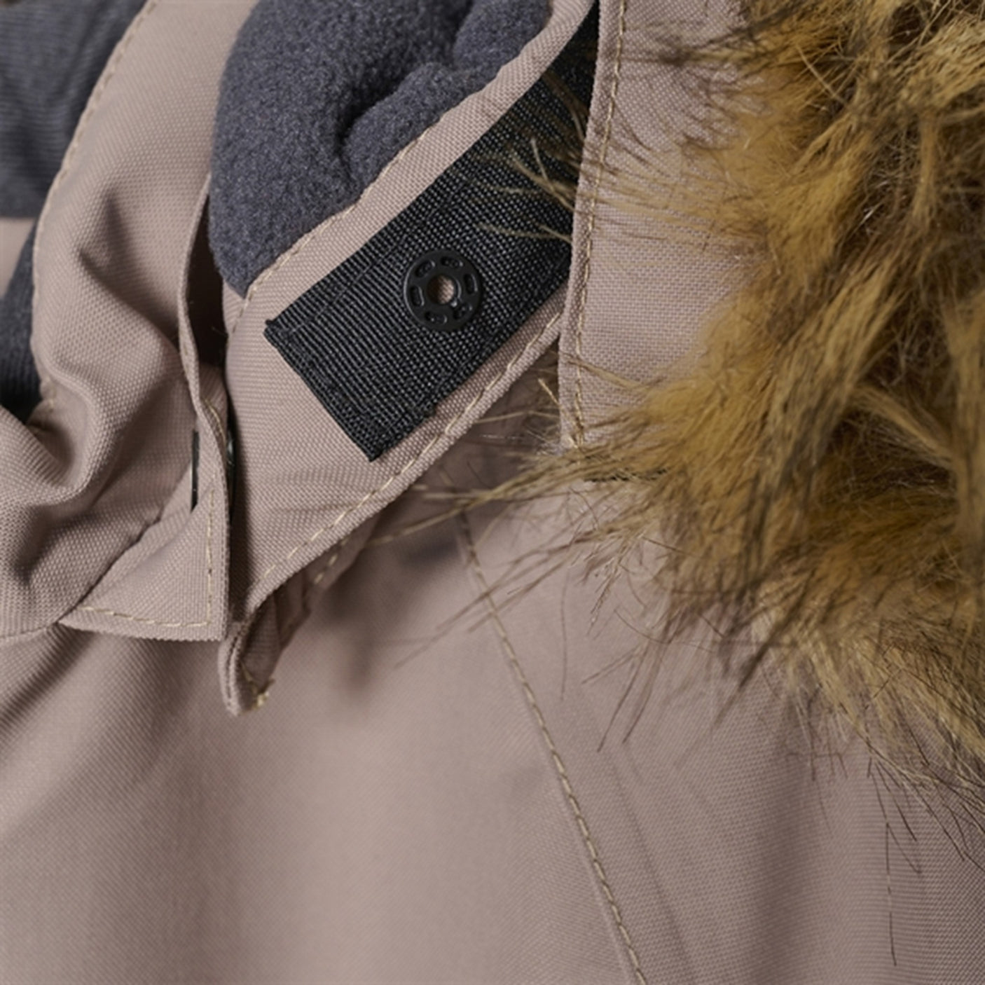 Color Kids Coverall w. Faux Fur Fossil