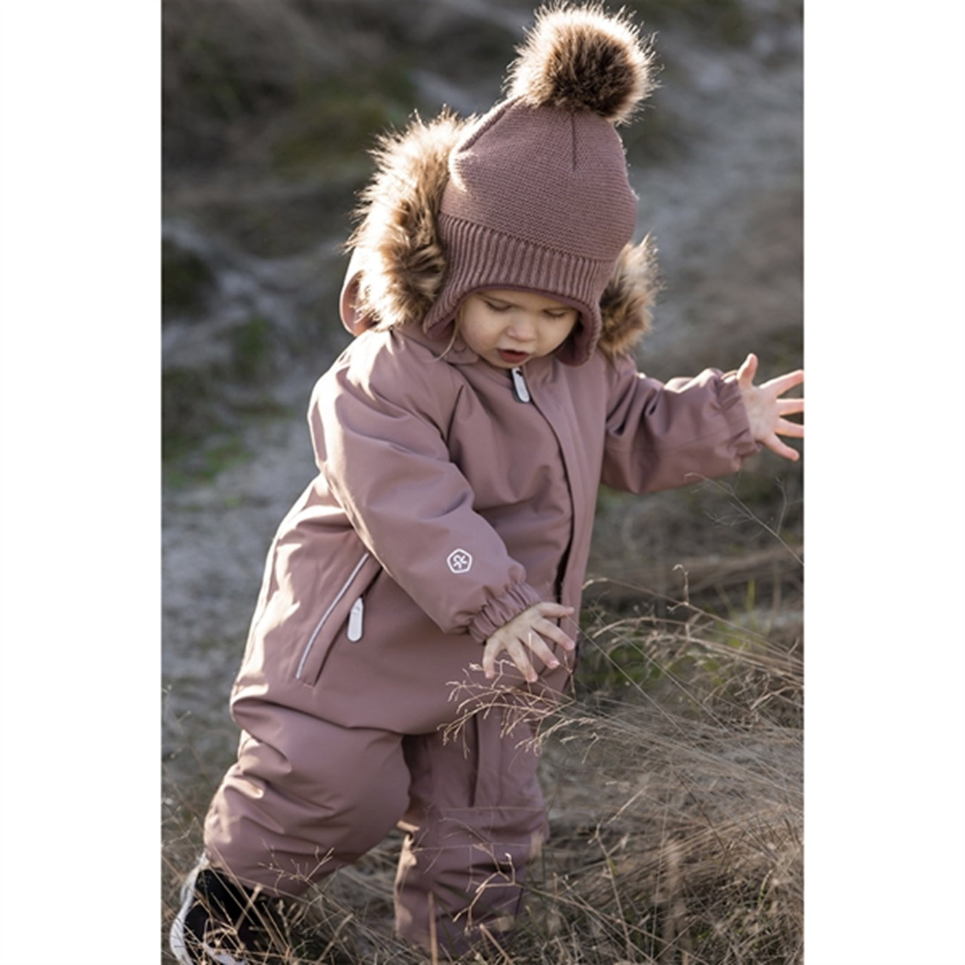 Color Kids Coverall w. Faux Fur Burlwood