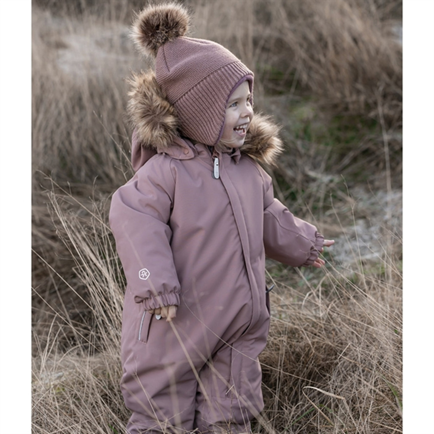 Color Kids Coverall w. Faux Fur Burlwood
