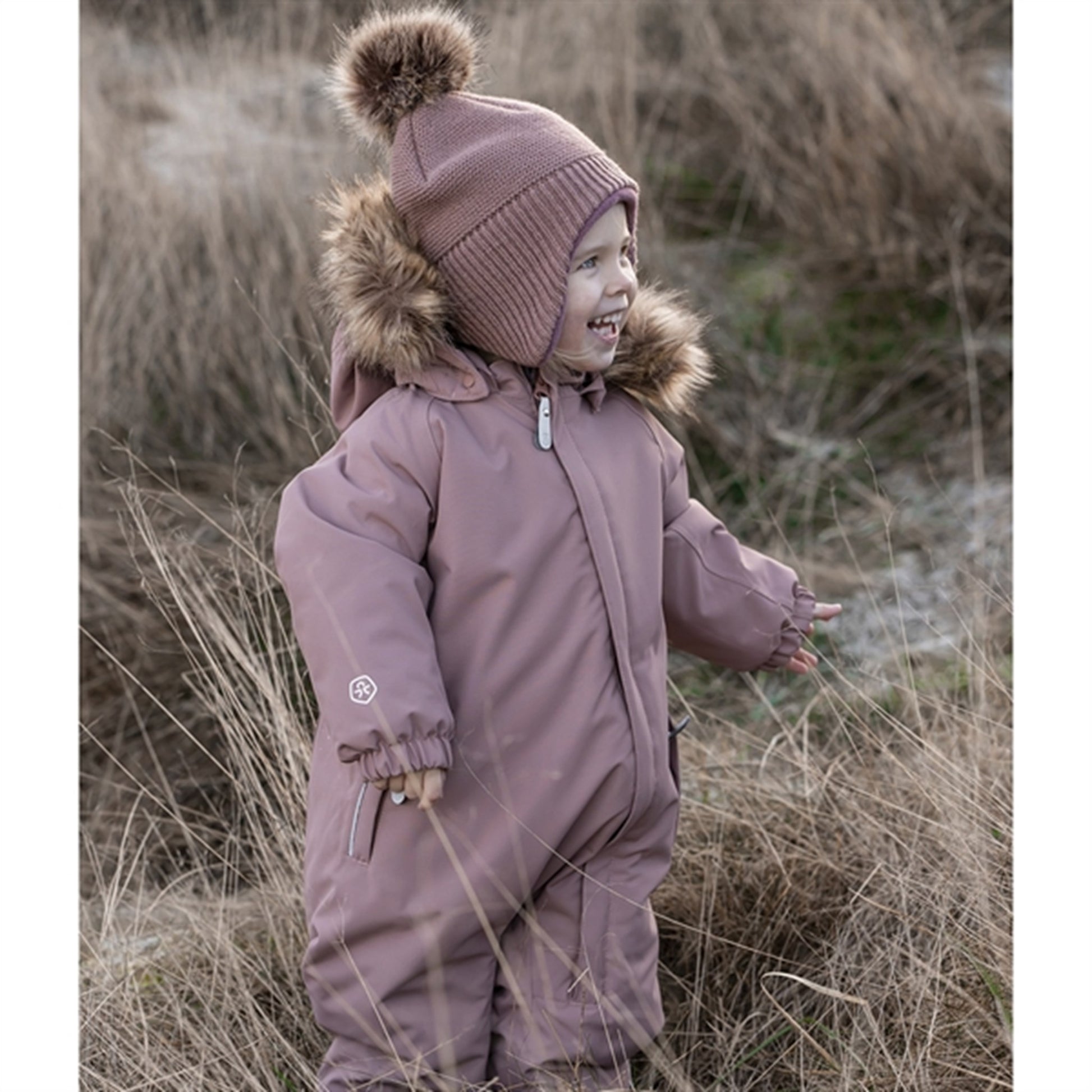 Color Kids Coverall w. Faux Fur Burlwood