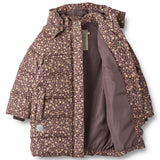 Wheat Puffer Jacket Yrsa Eggplant Flowers