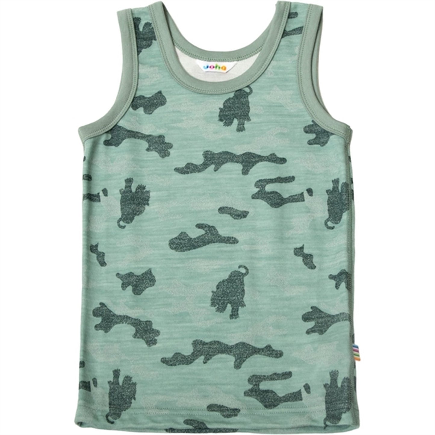 Joha Wool/Cotton Green AOP Undershirt