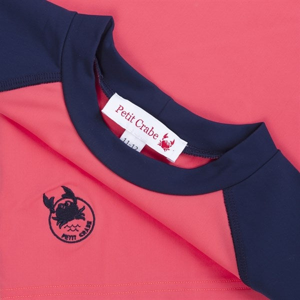 Petit Crabe Nectarine/Blue Raglan UV Swim Shirt 8