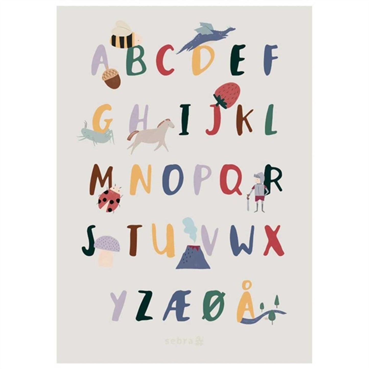 Poster Alphabet A-Å Pixie Dragon