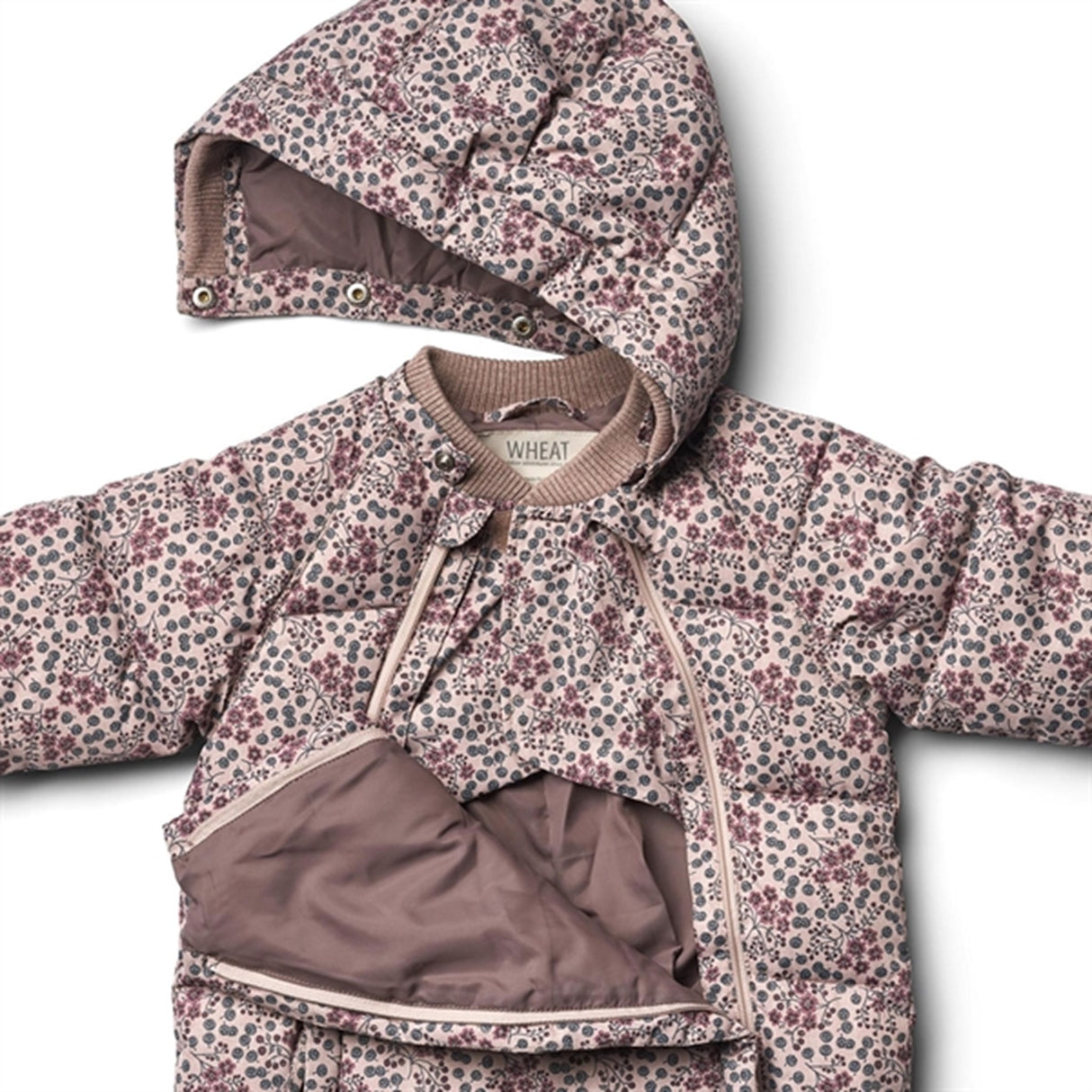 Wheat Puffer Baby Suit Edem Pale Lilac Berries
