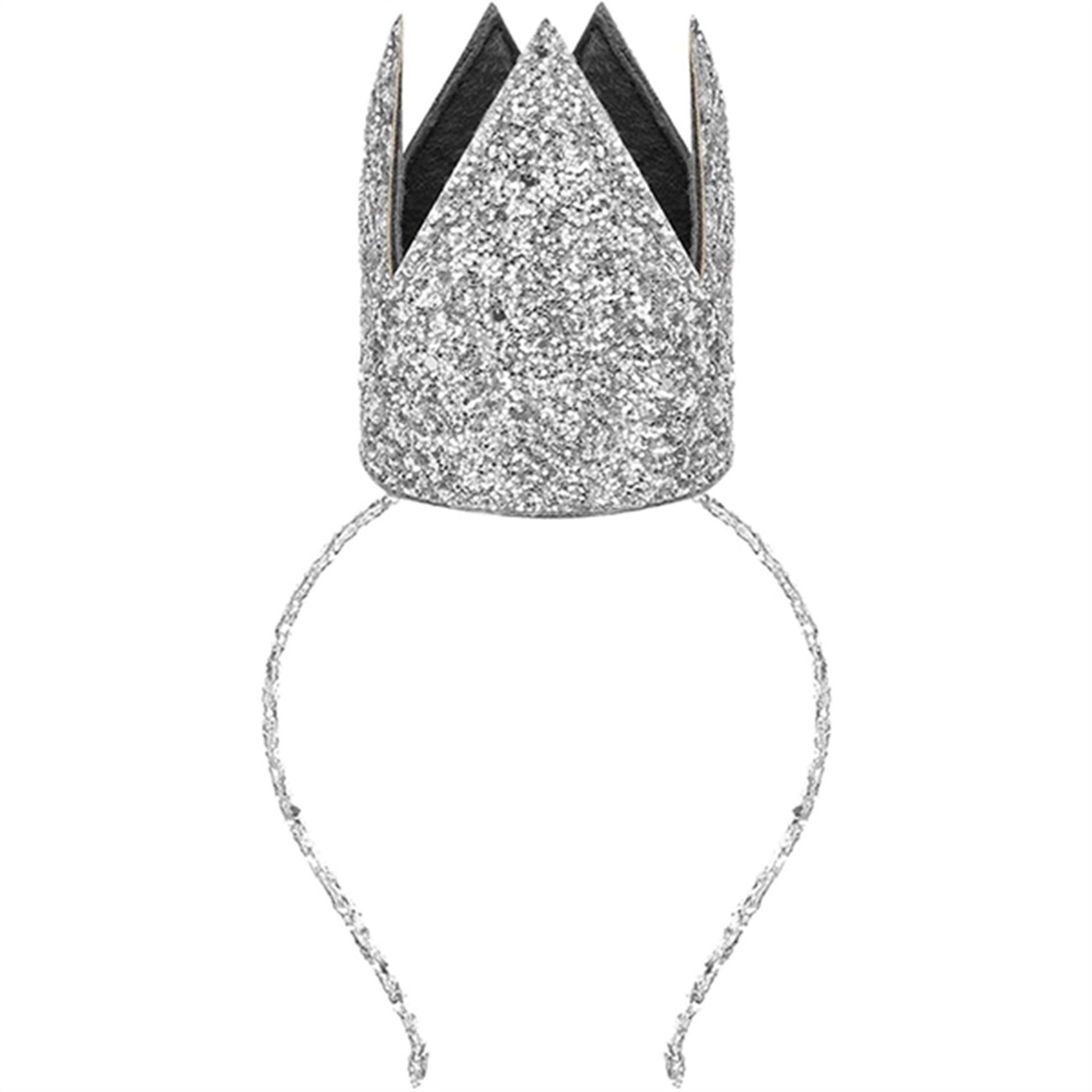 Mimi & Lula Hårbøjle Med Krone Sølv Glitter