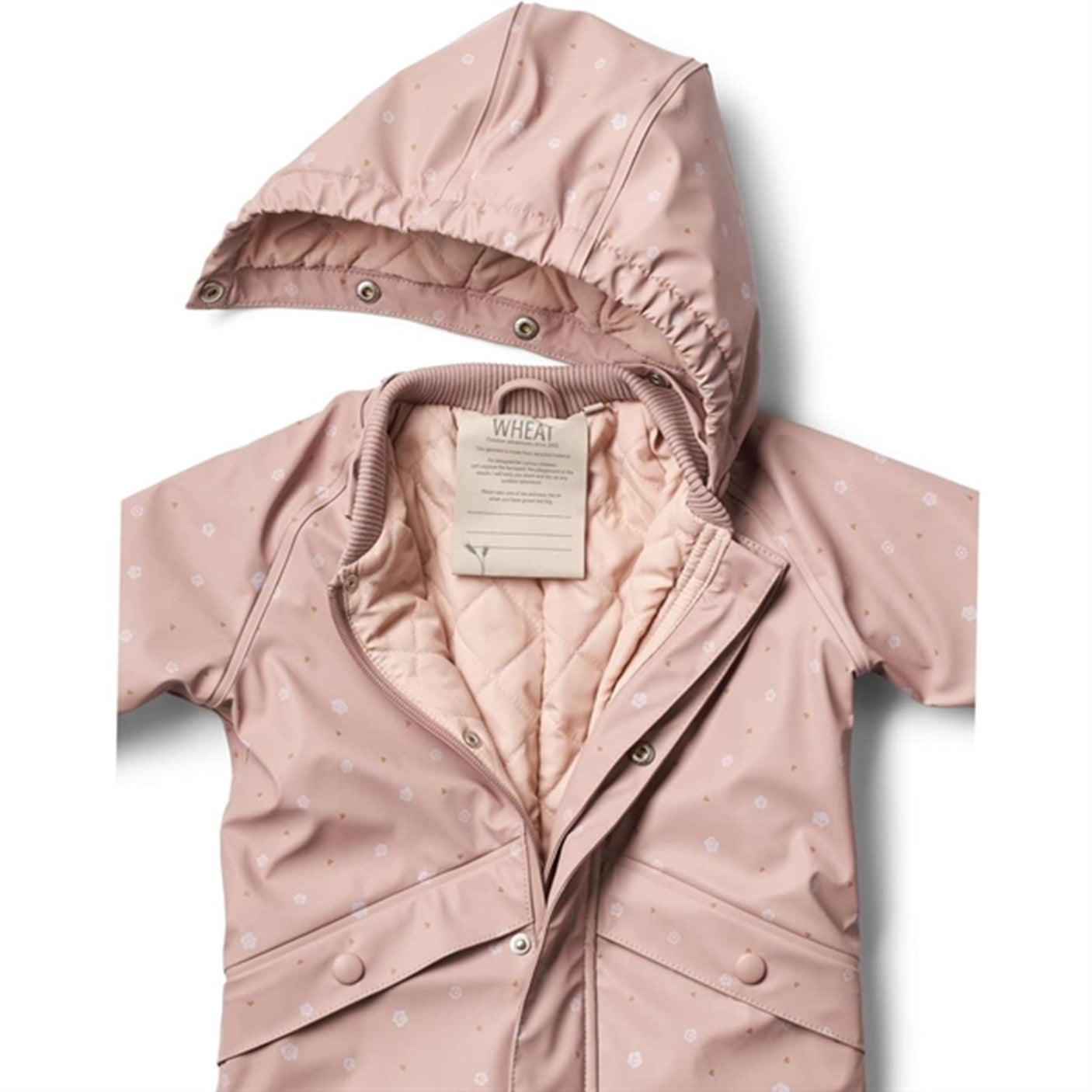 Wheat Rainsuit Aiko Thermo Powder Rose Flowers