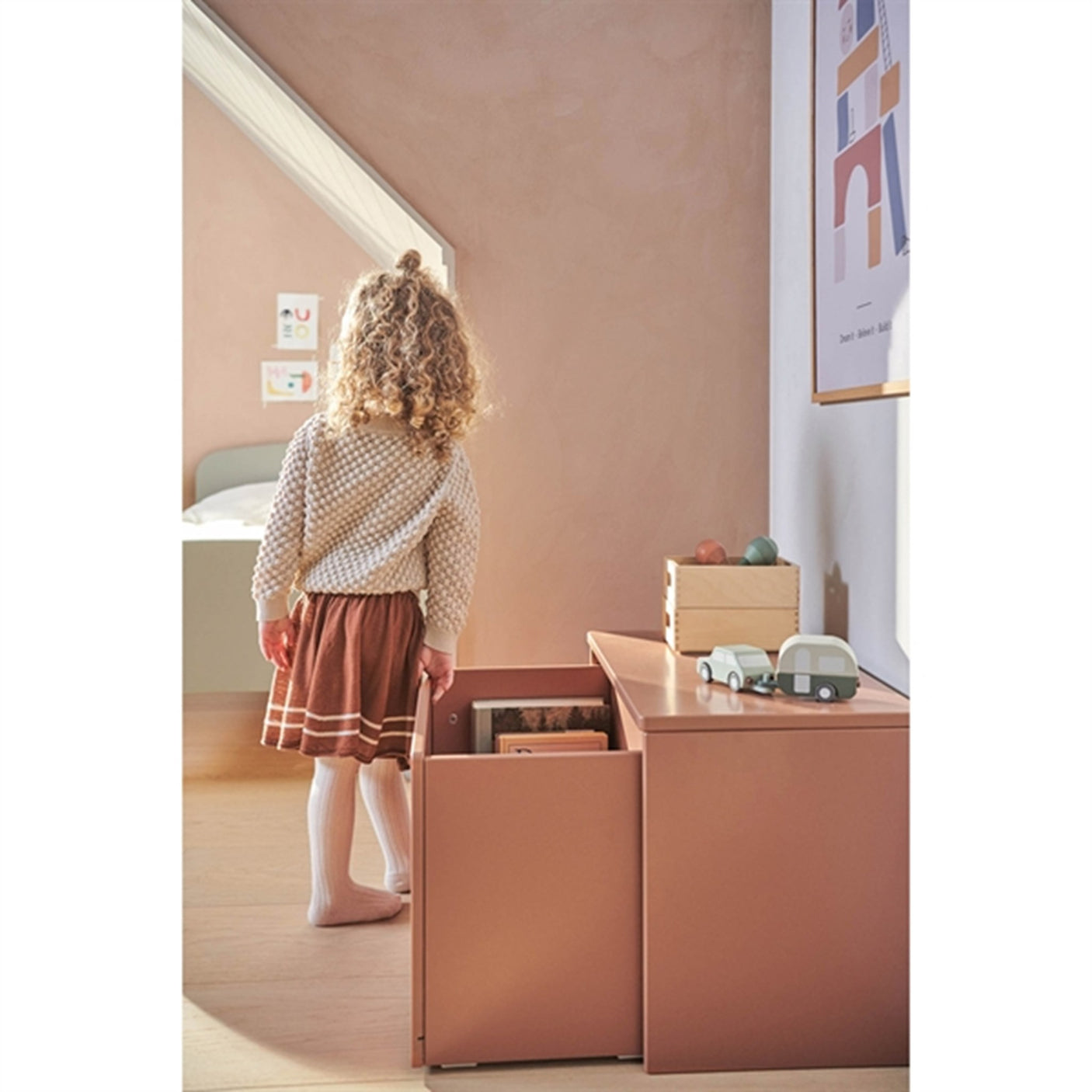 Flexa Dots Storage Bench Blush