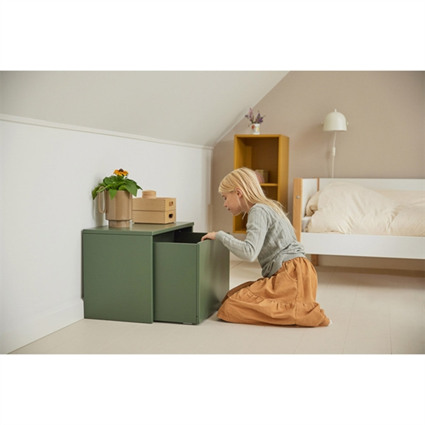 Flexa Dots Storage Bench Deep Green 2