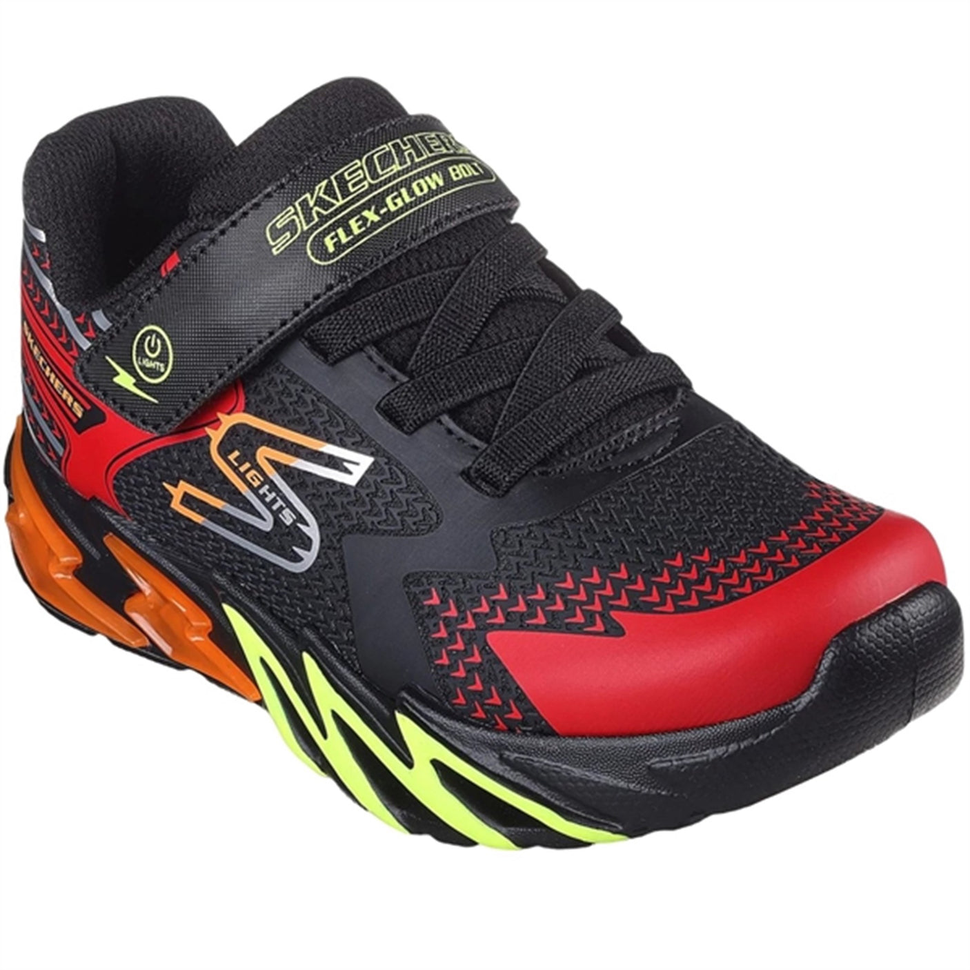 Skechers S-Lights Flex Glow Bolt Black Red