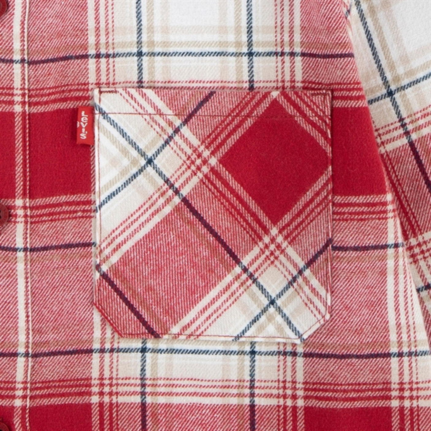 Levi's Plaid Flannel Pocket Shirt Rhythmic Red